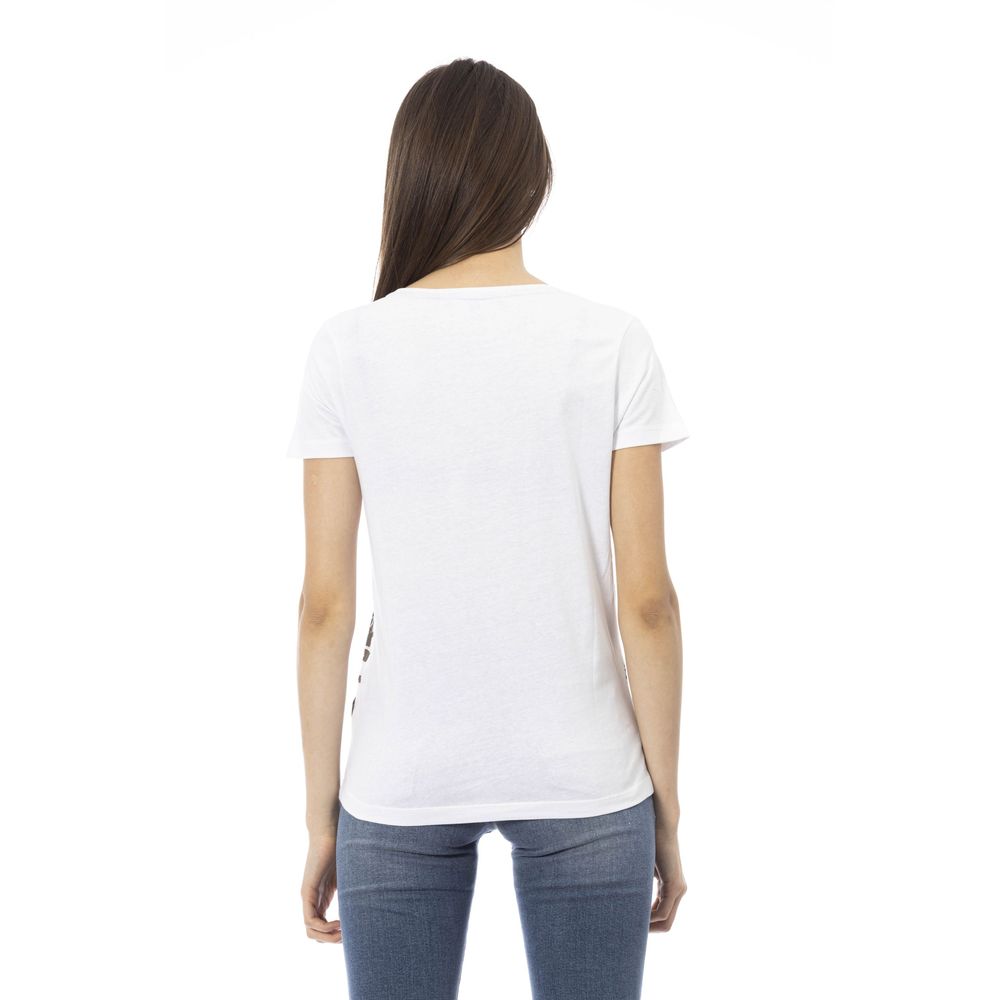 White Cotton Women T-Shirt - ventzia