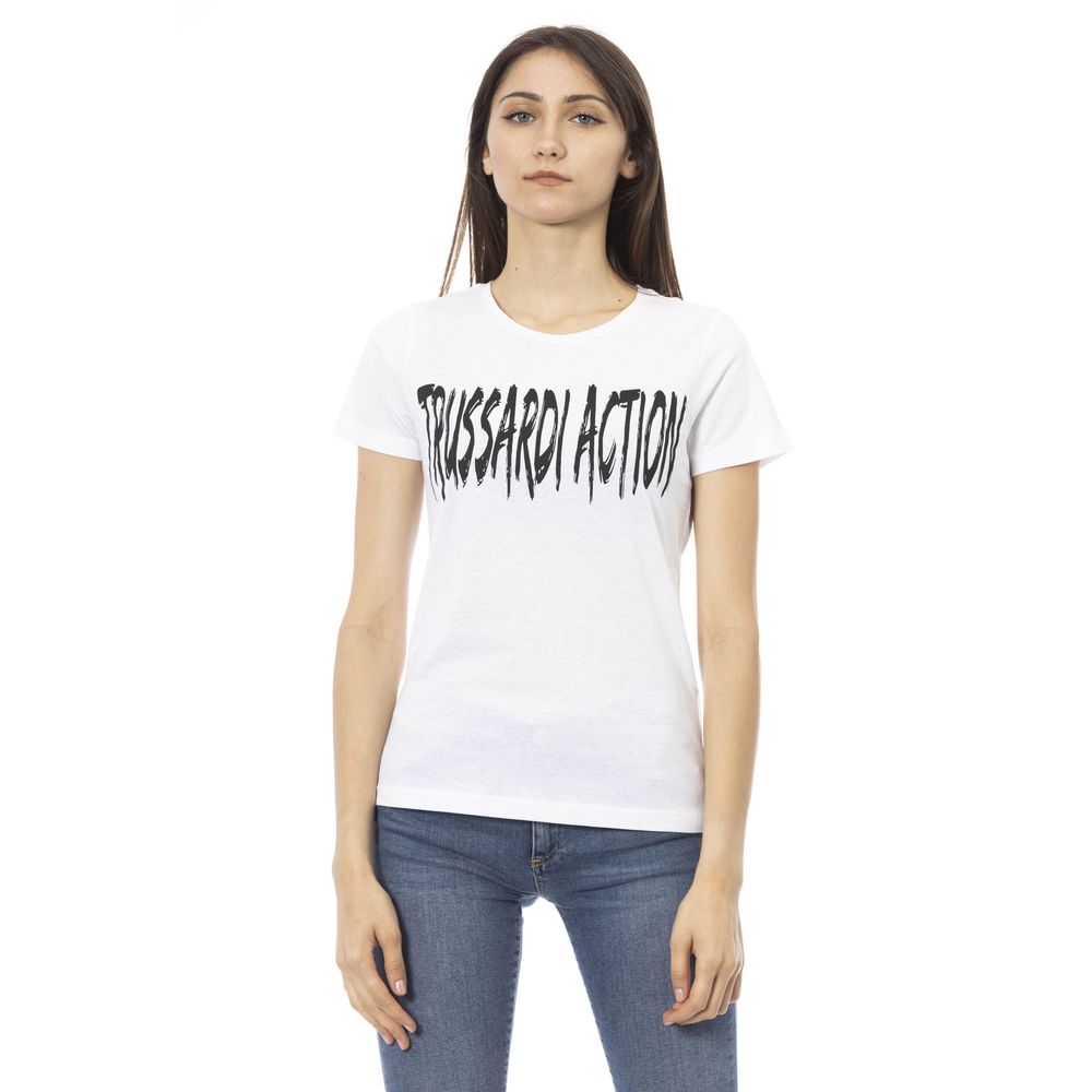 White Cotton Women T-Shirt - ventzia