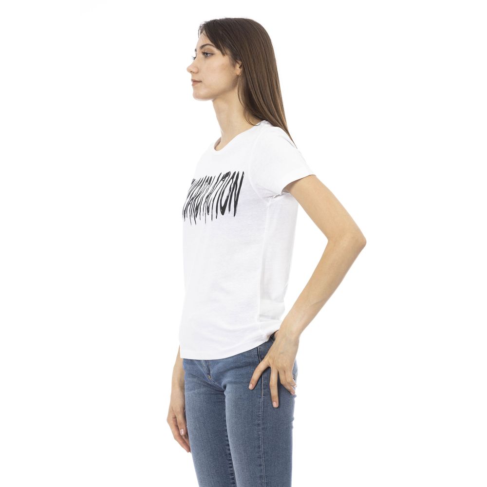 White Cotton Women T-Shirt - ventzia