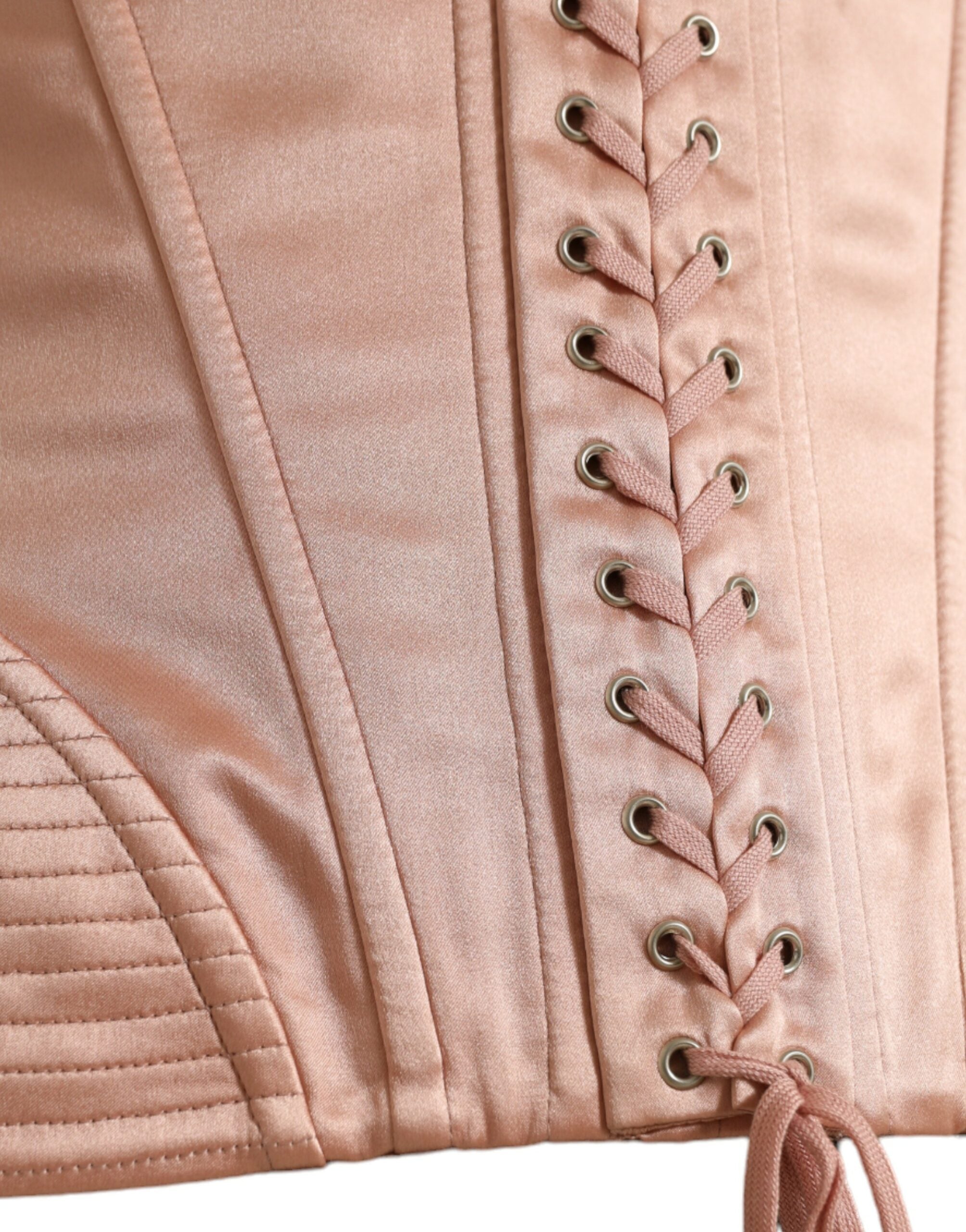 Pink Silk Stretch Belt Waist Strap Corset Top - ventzia