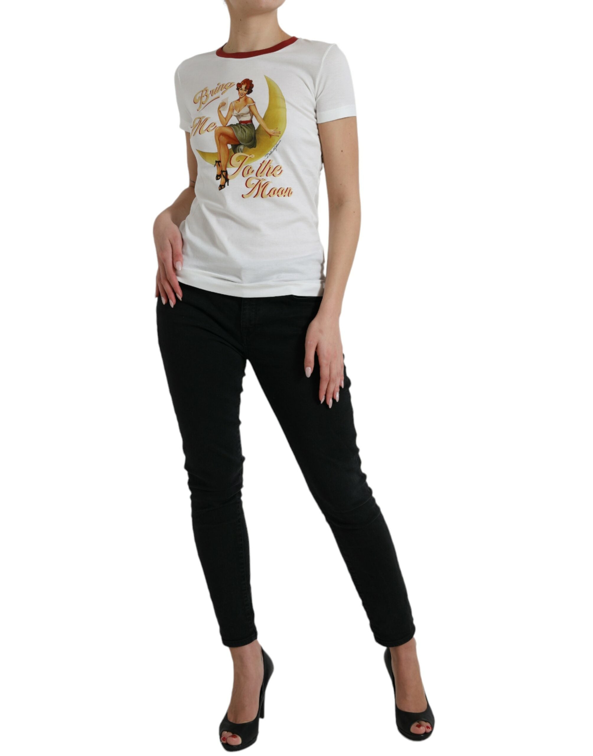 White Bring Me To The Moon T-shirt Top - ventzia