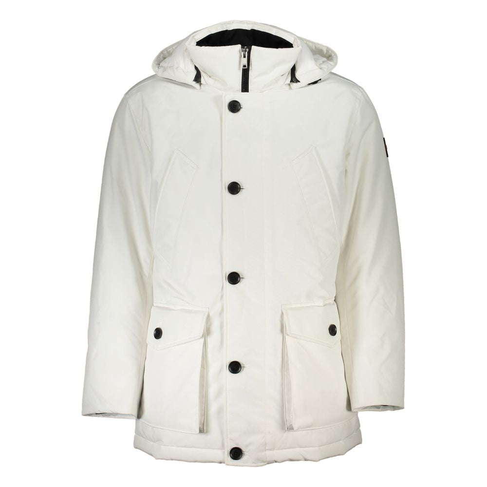 White Polyamide Men Jacket - ventzia