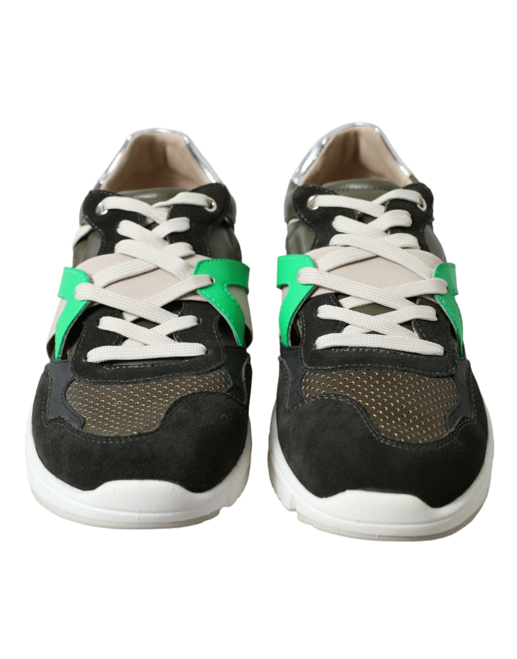 Multicolor Leather Suede Low Top Sneakers Shoes - ventzia