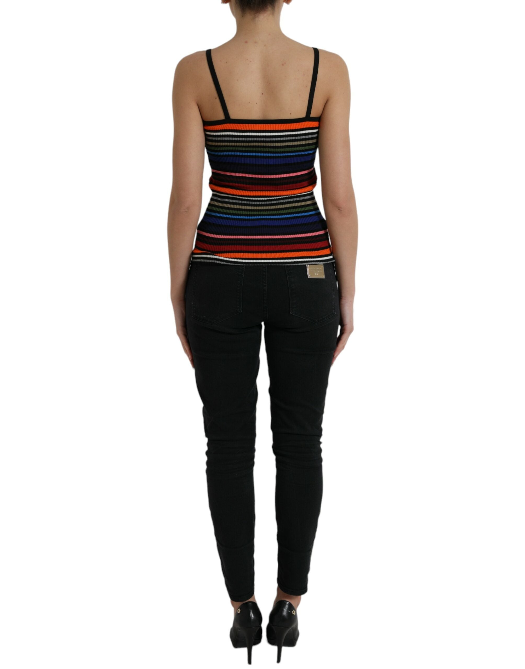 Multicolor Stripes Spaghetti Strap Tank Top - ventzia