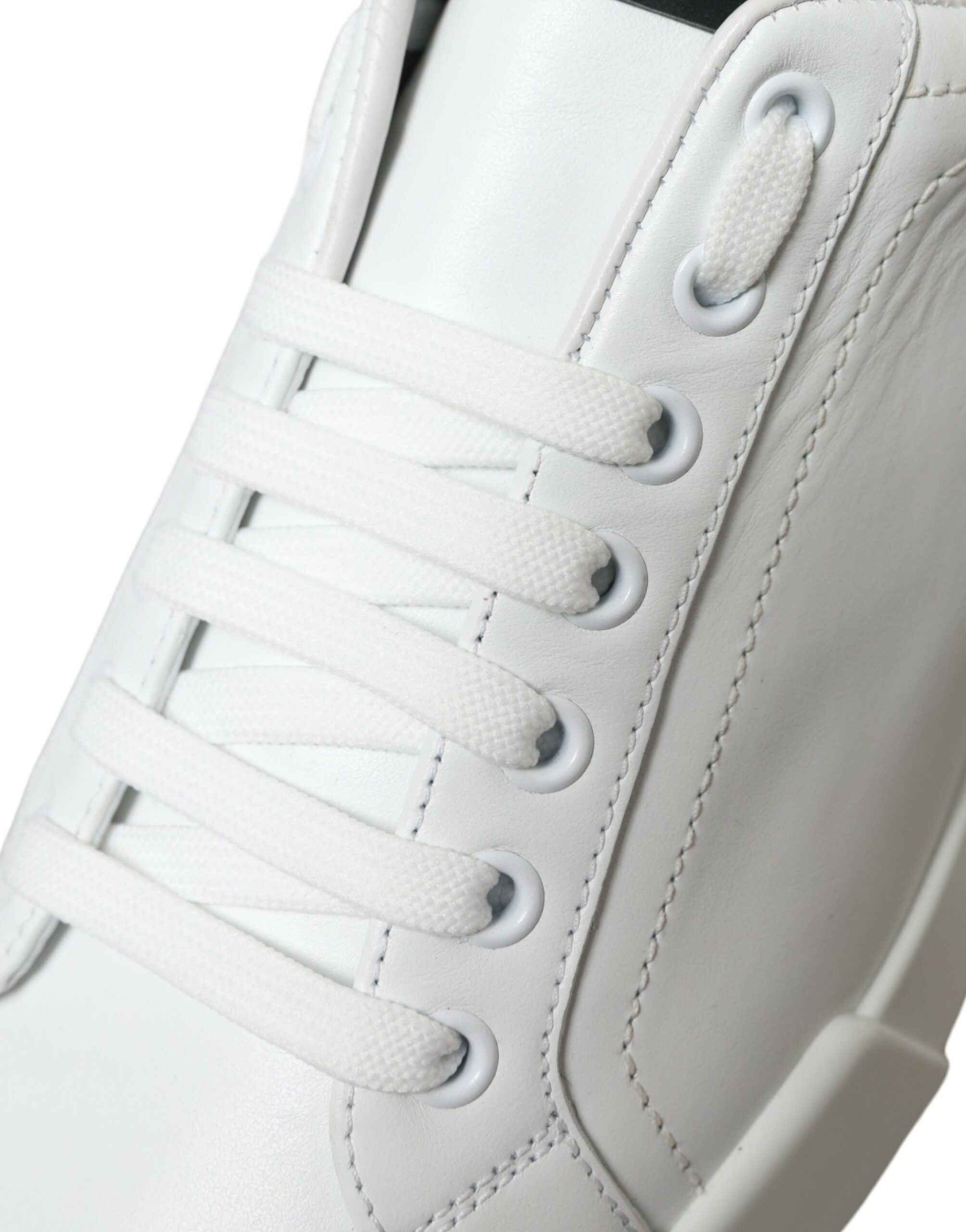 White Green Leather Portofino Sneakers Shoes - ventzia