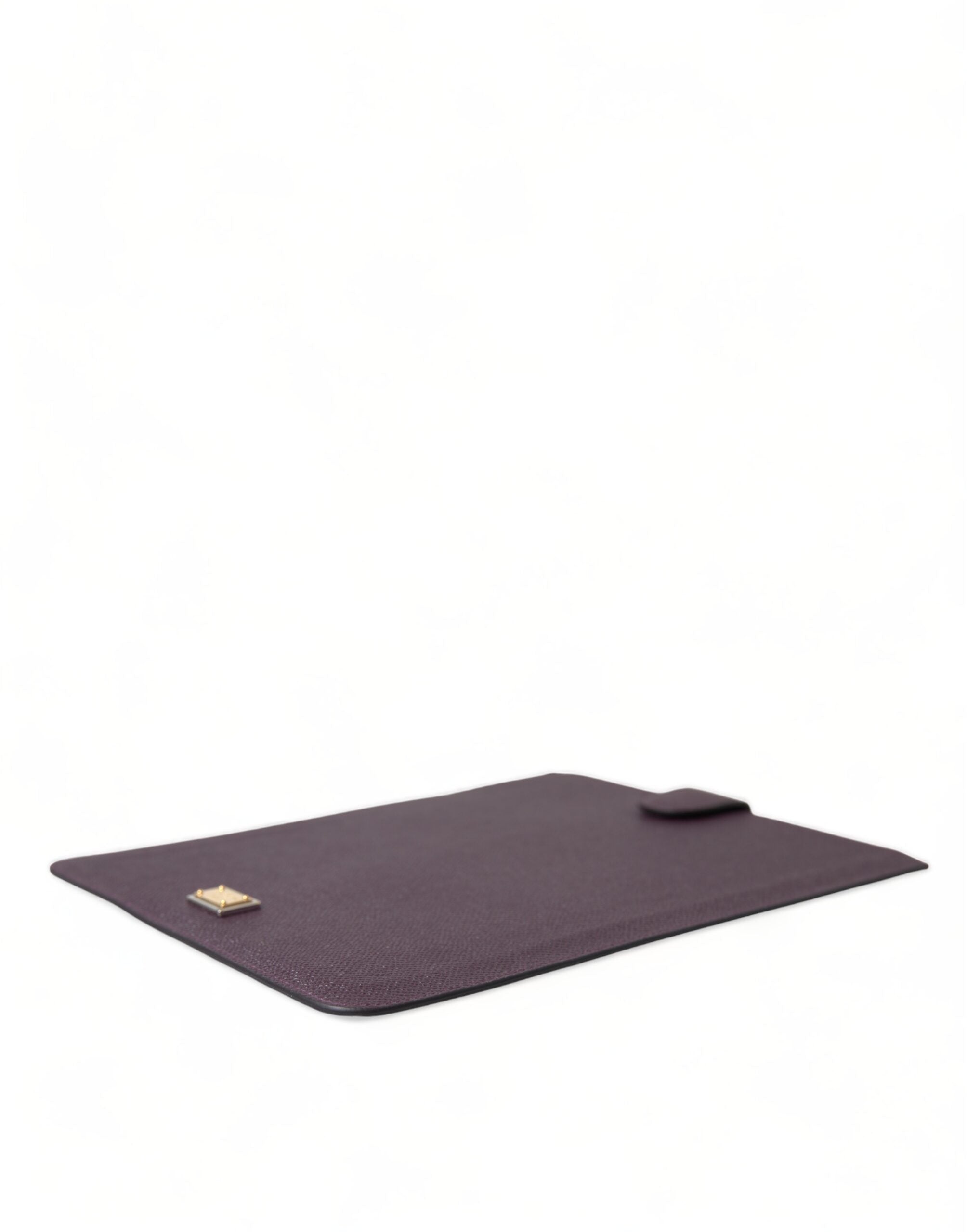 Dark Brown Leather Logo Plaque Cover Sleeve Tablet Case - ventzia