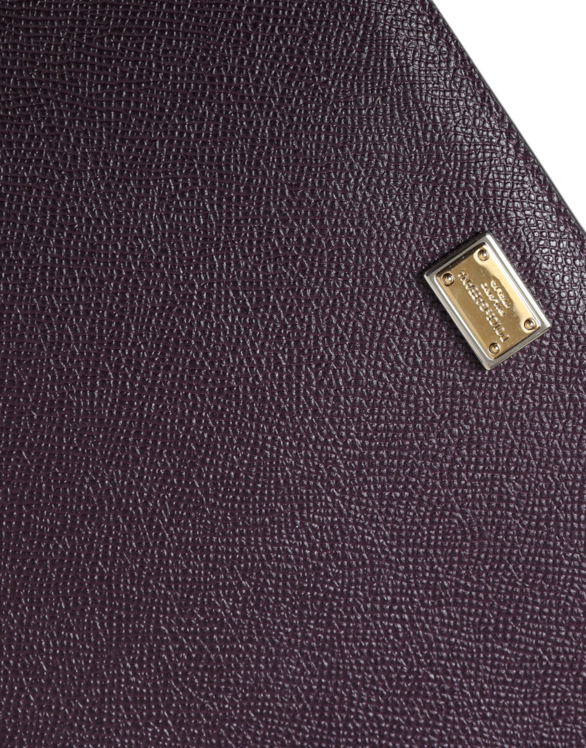 Dark Brown Leather Logo Plaque Cover Sleeve Tablet Case - ventzia