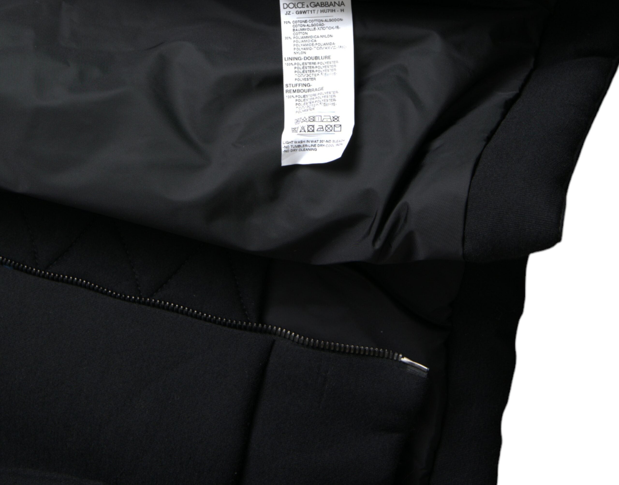 Black Cotton Hooded Logo Bomber Jacket - ventzia