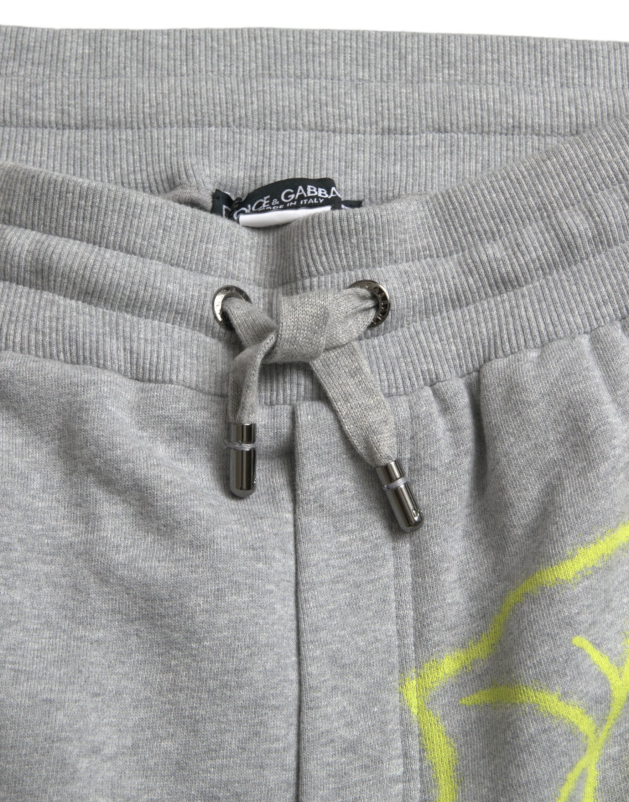 Gray Cotton Graffiti Sweatpants Jogger Pants - ventzia