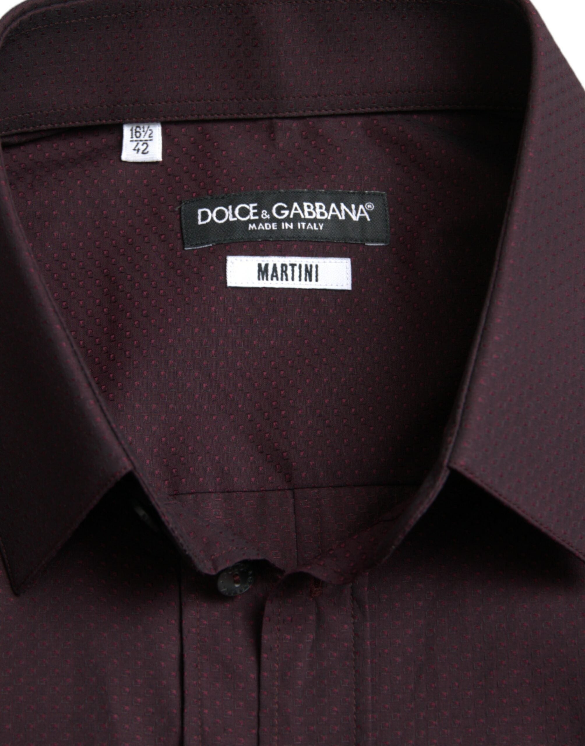 Maroon Jacquard Formal Dress MARTINI Shirt - ventzia