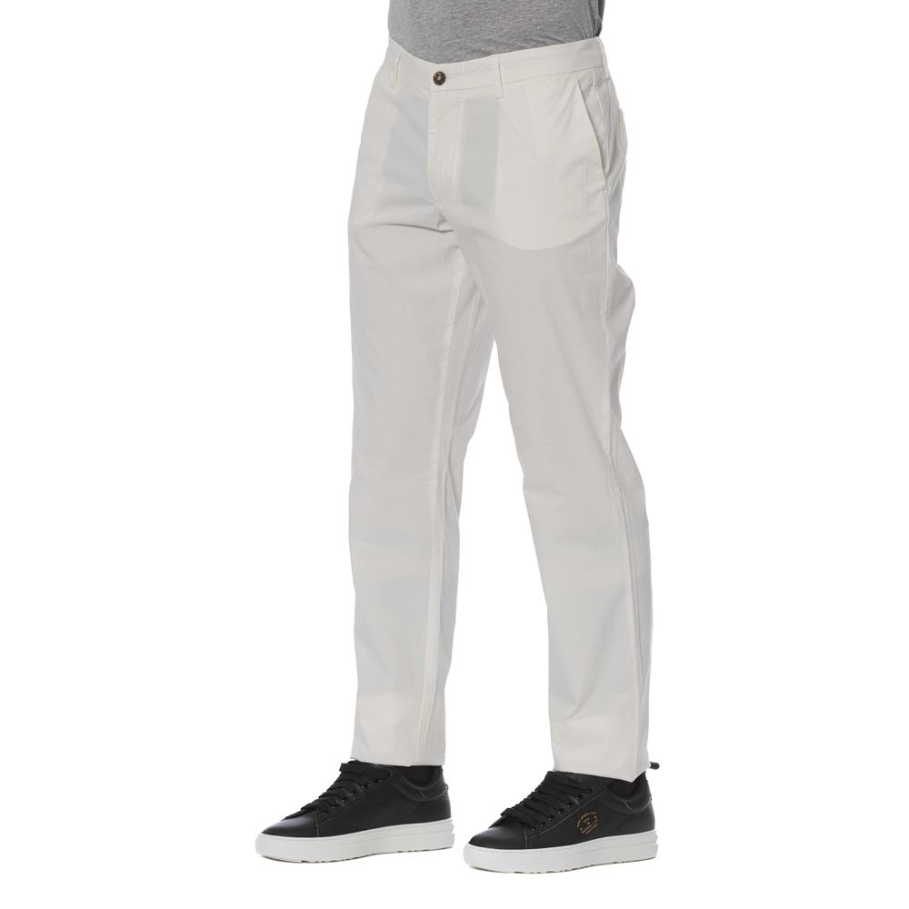 White Cotton Men's Trouser - ventzia