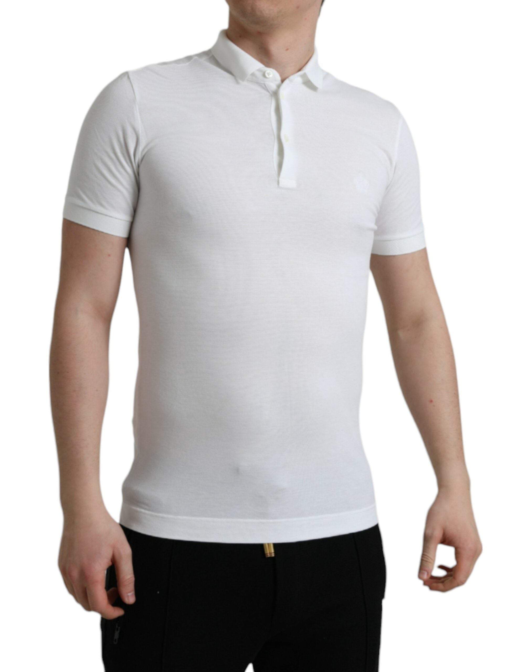White Collared Short Sleeve Crown T-shirt - ventzia