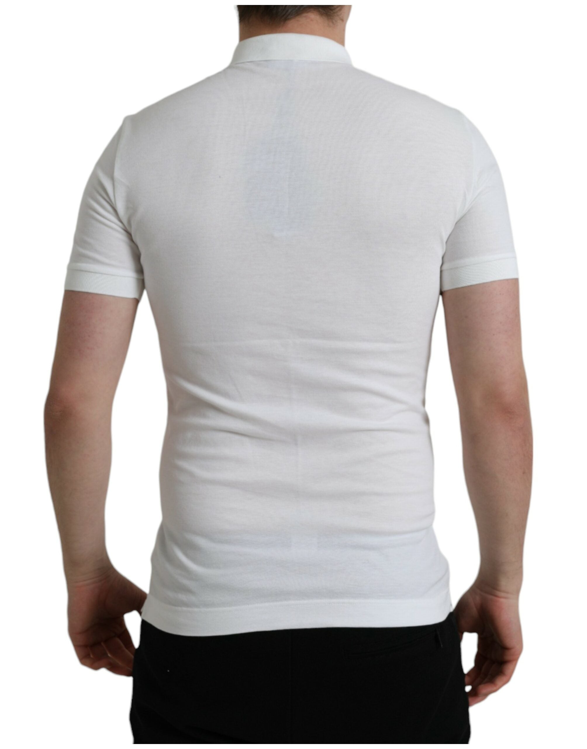 White Collared Short Sleeve Crown T-shirt - ventzia