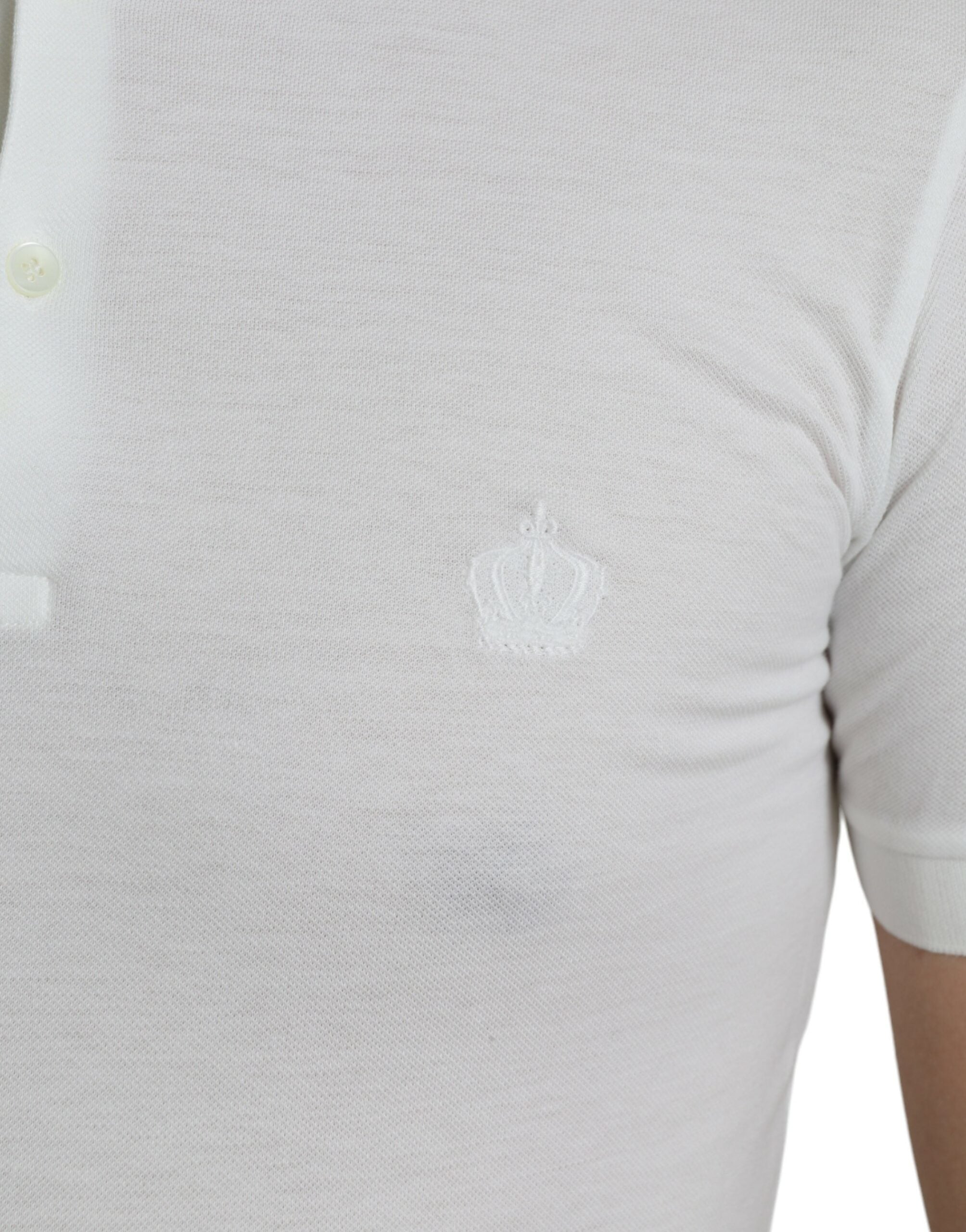 White Collared Short Sleeve Crown T-shirt - ventzia