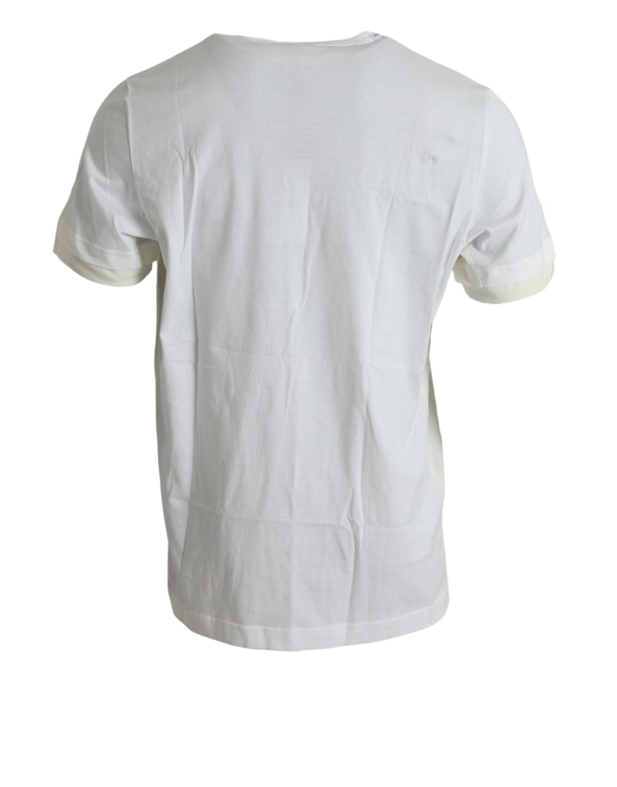 White Cotton Pocket Short Sleeves T-shirt - ventzia