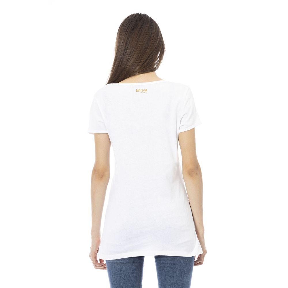 White Cotton Women T-Shirt - ventzia