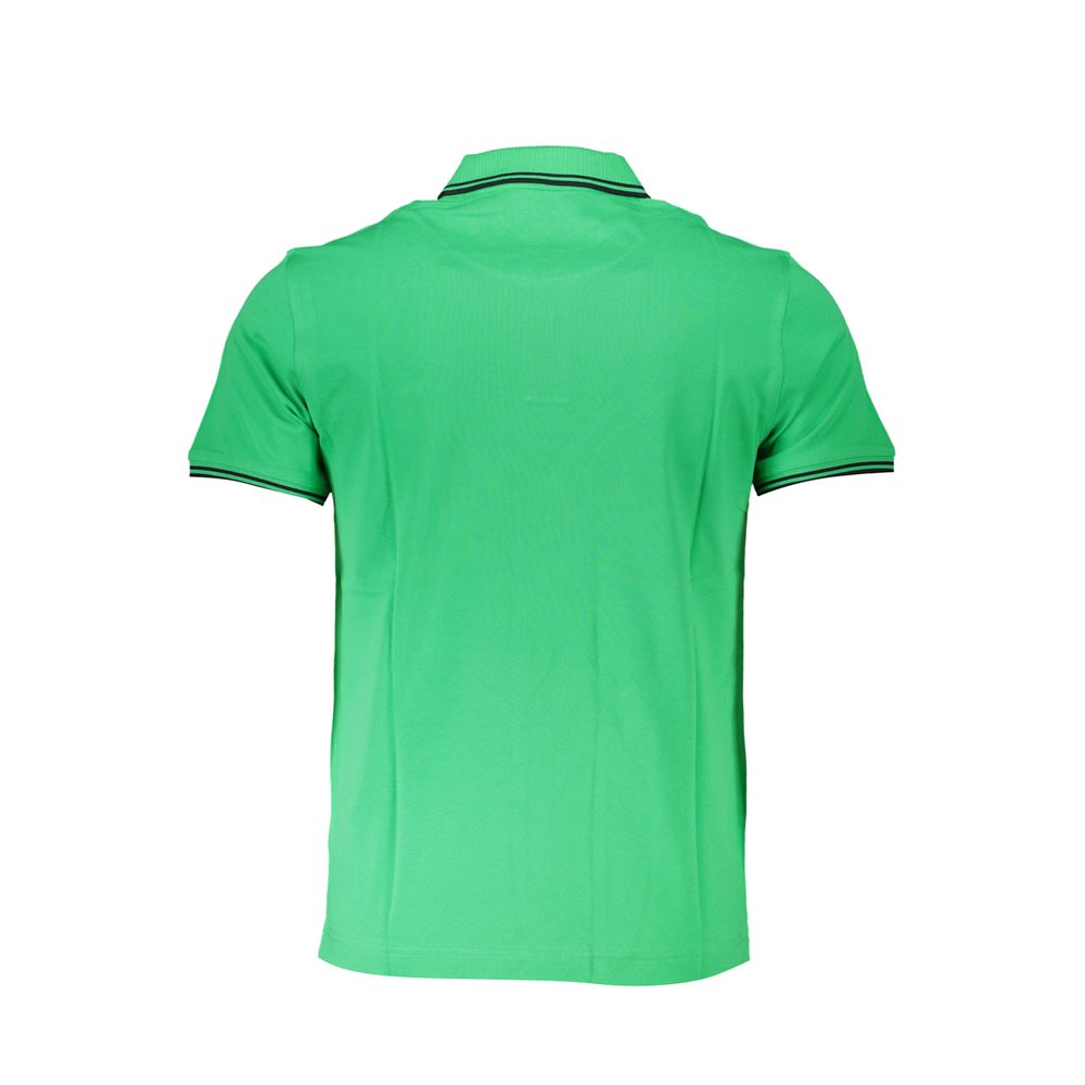 Chic Green Cotton Polo with Contrast Detailing - ventzia