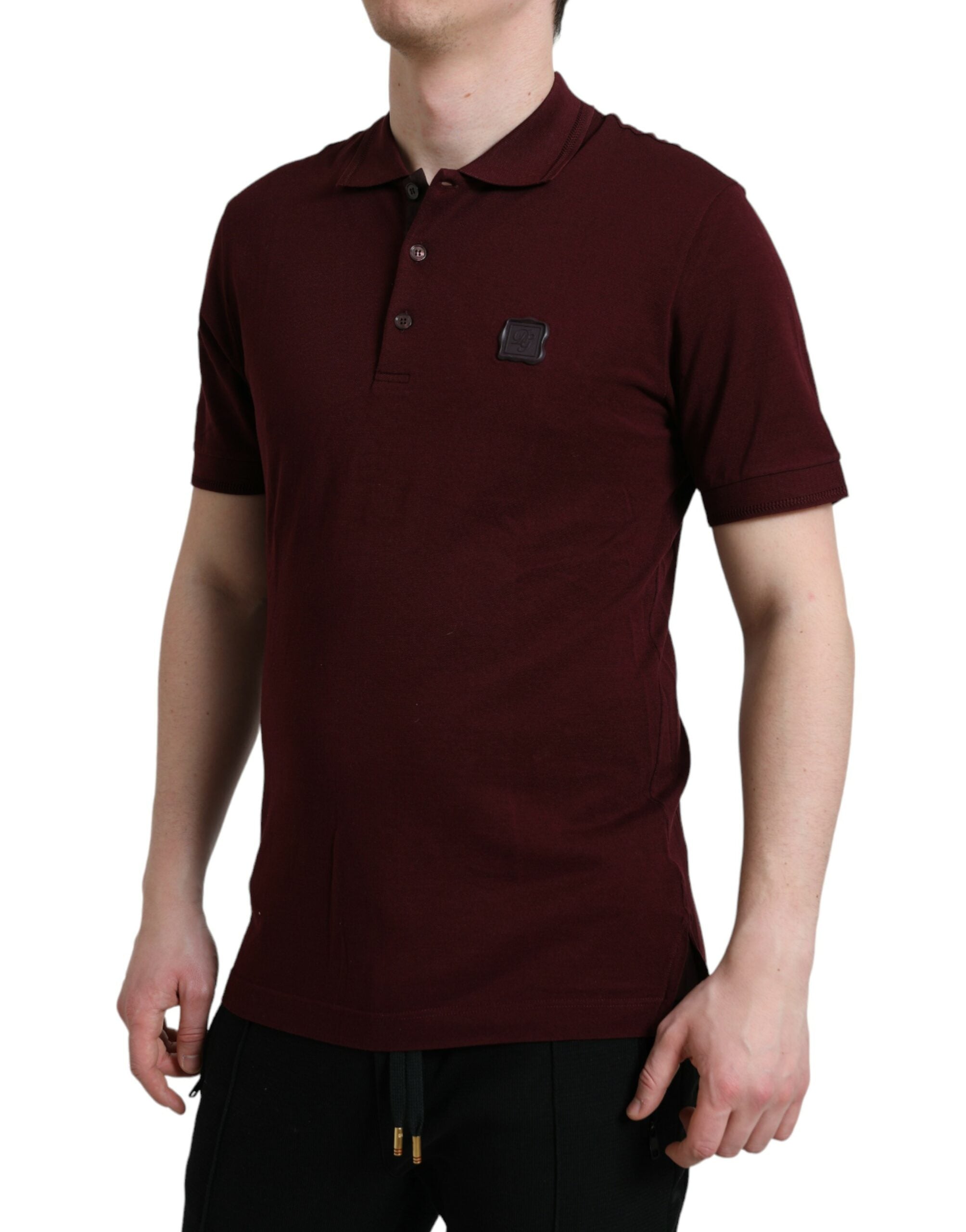 Maroon Collared Short Sleeves Polo T-shirt - ventzia