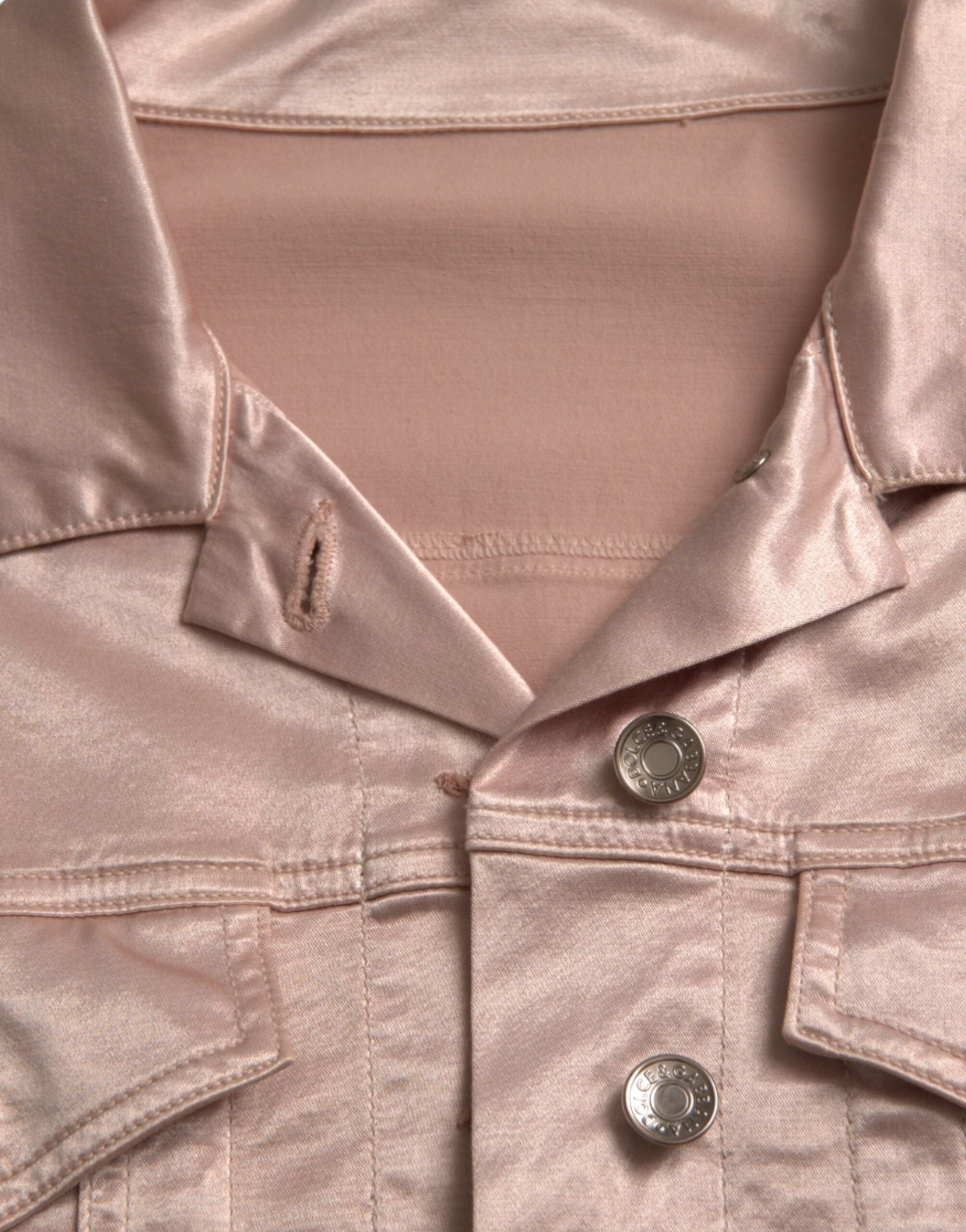 Pink Cotton Stretch Collared Cropped Jacket - ventzia