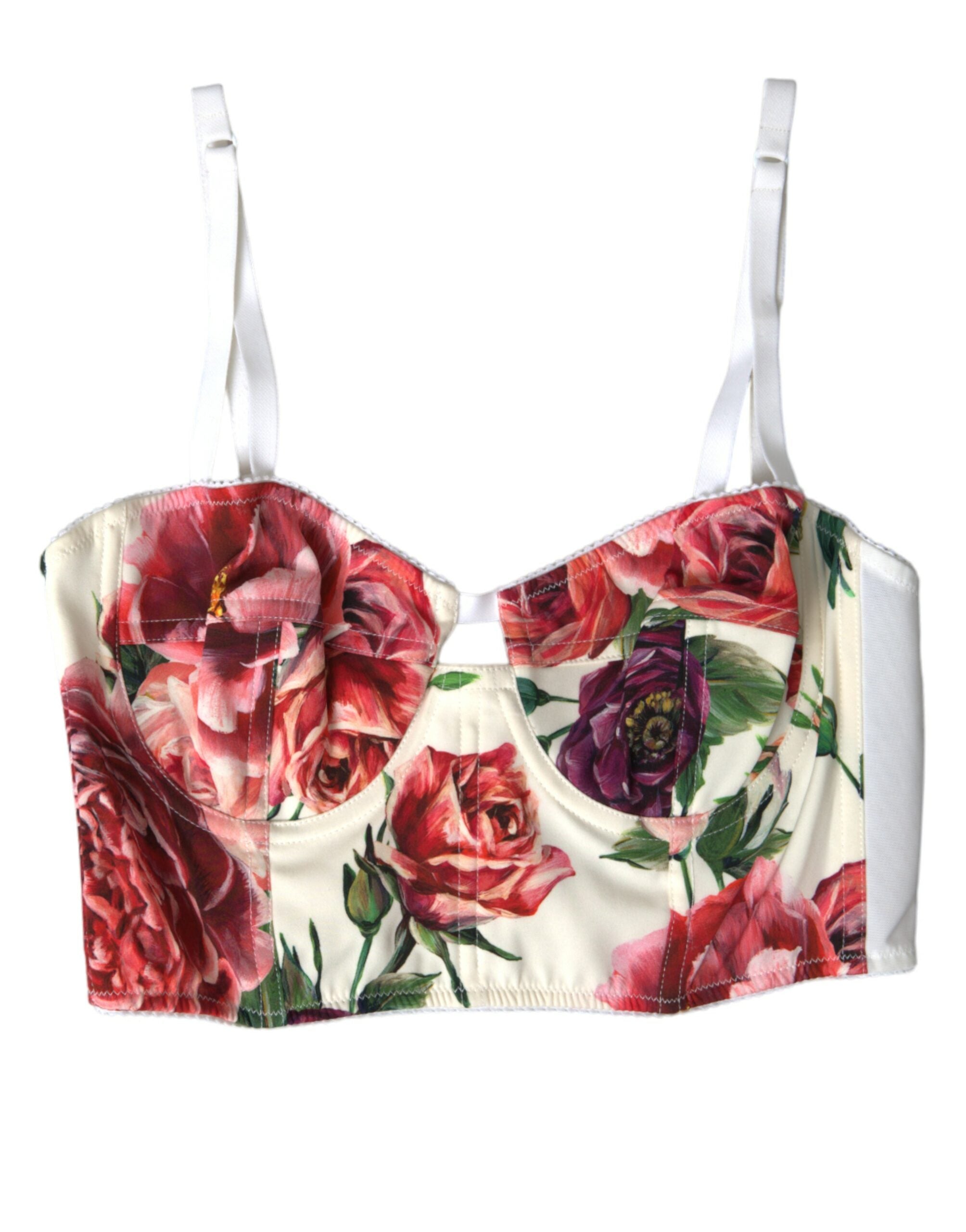 Multicolor Floral Sleeveless Bustier Crop Top - ventzia