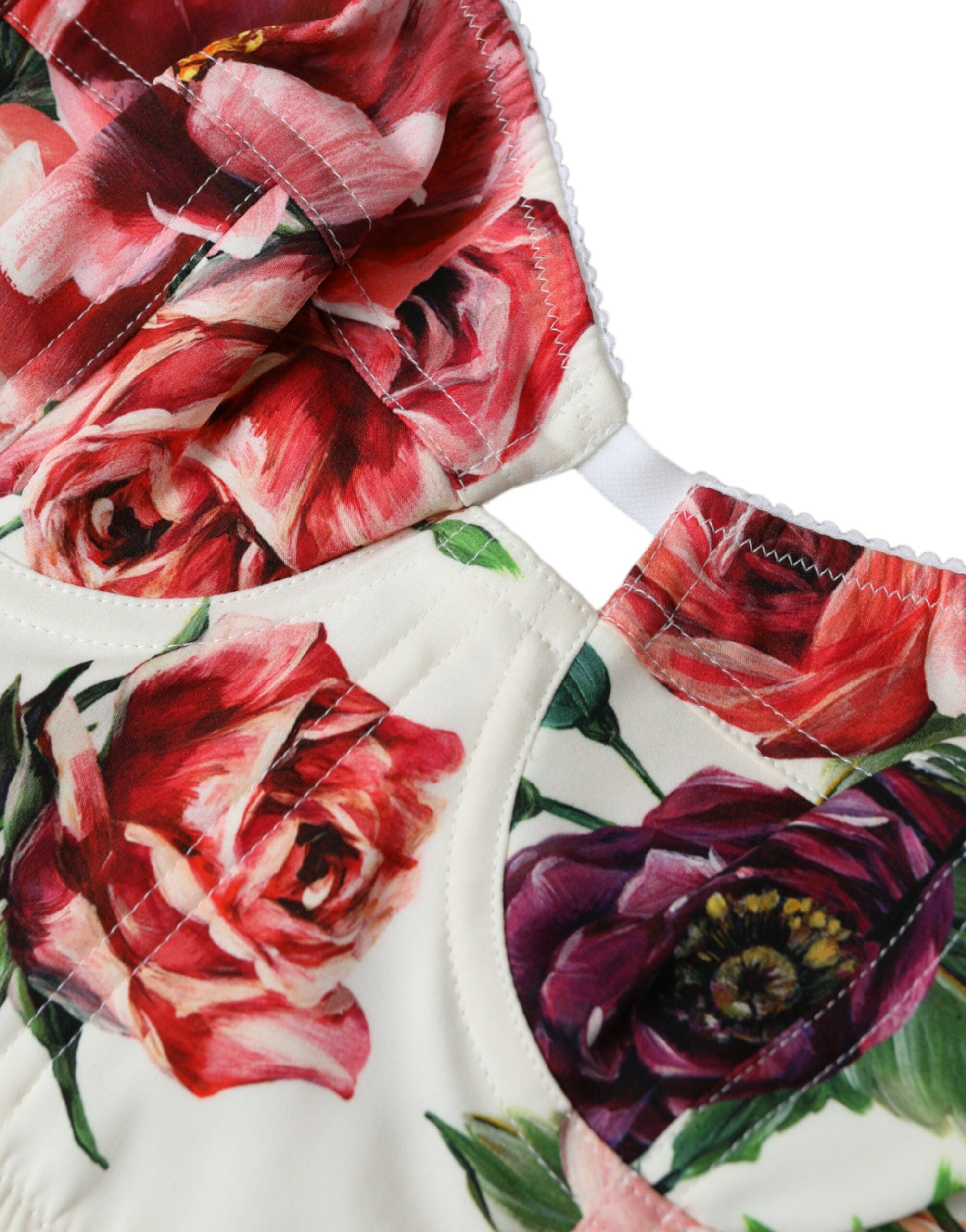 Multicolor Floral Sleeveless Bustier Crop Top - ventzia
