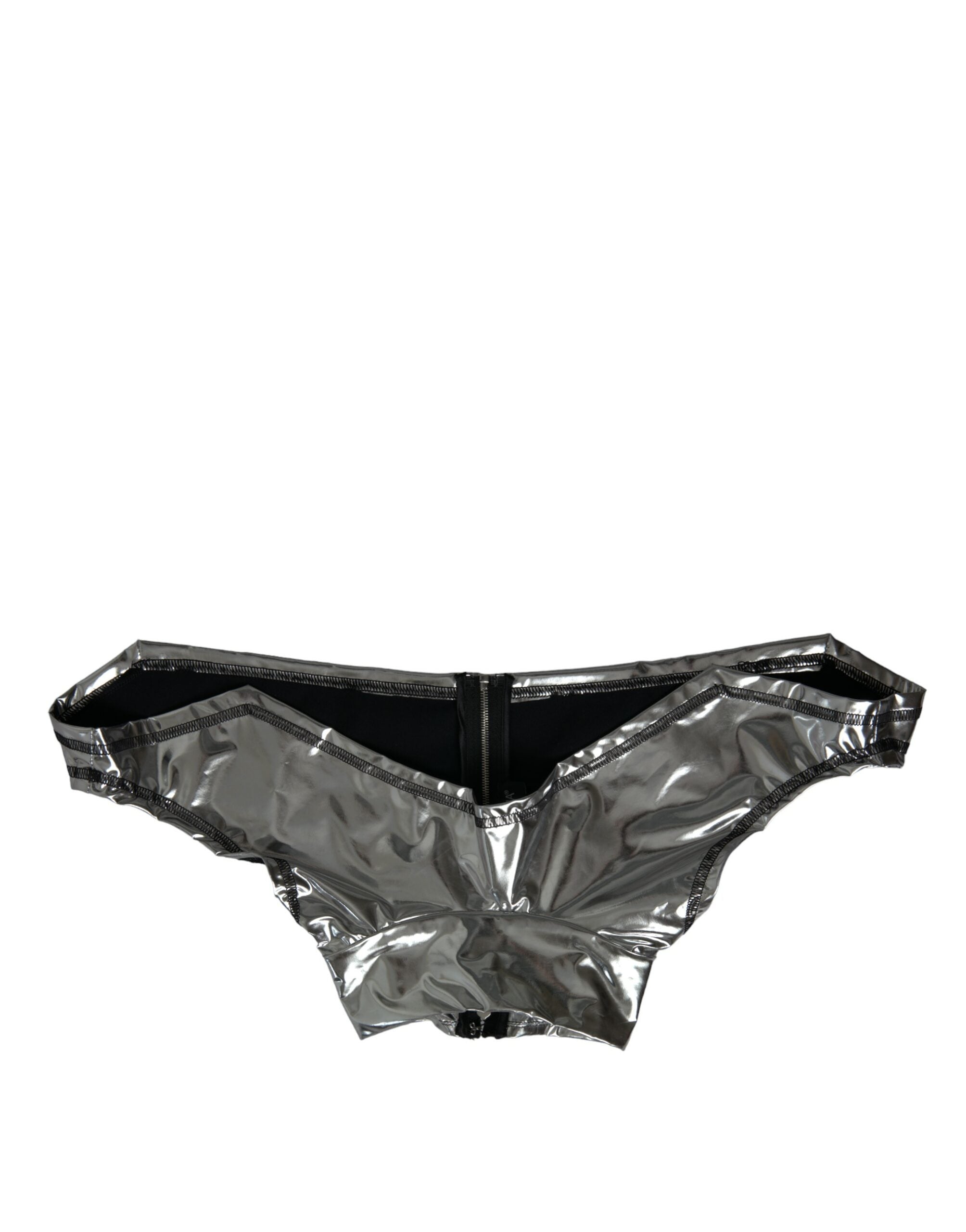 Silver Polyester Stretch Top - ventzia