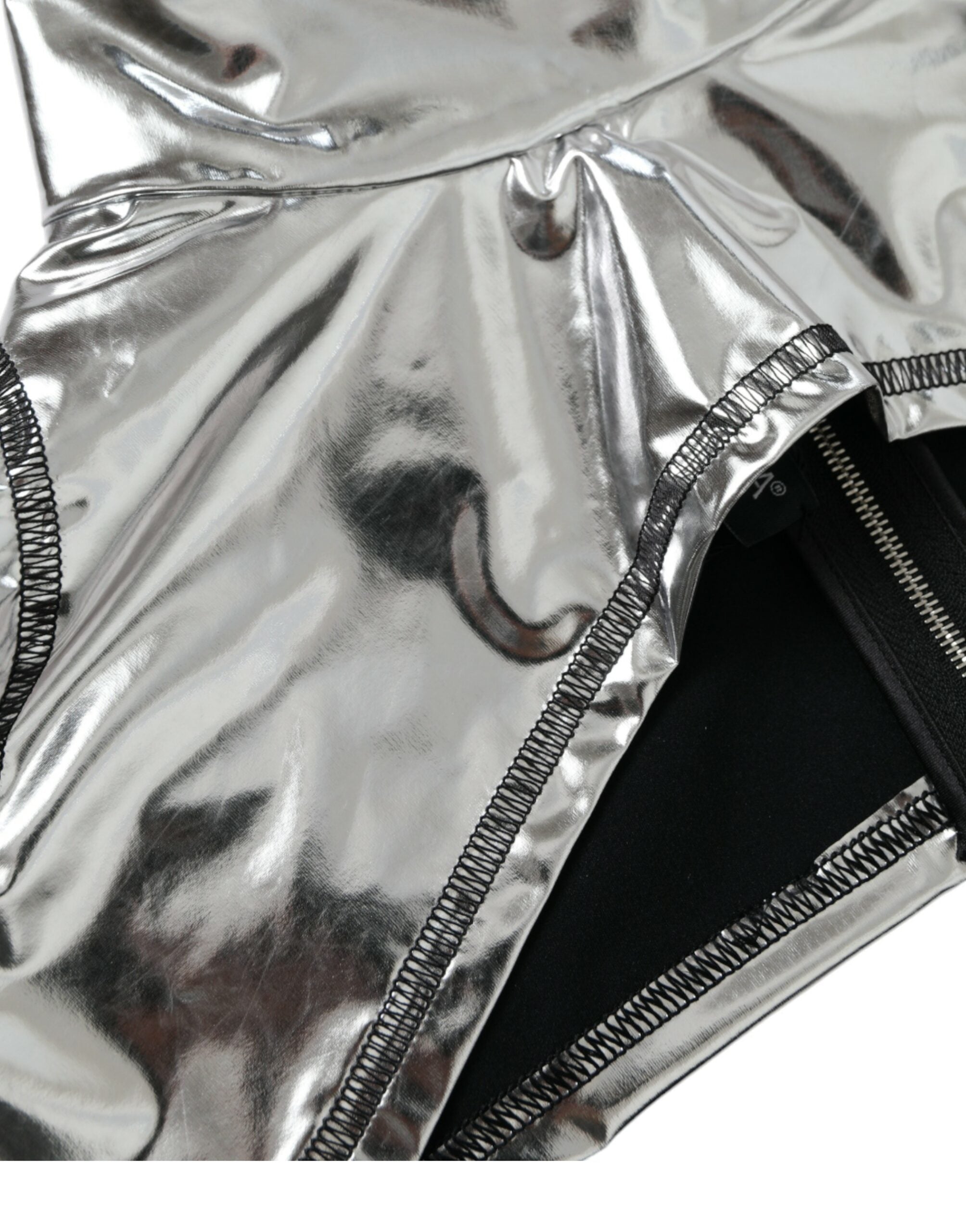 Silver Polyester Stretch Top - ventzia
