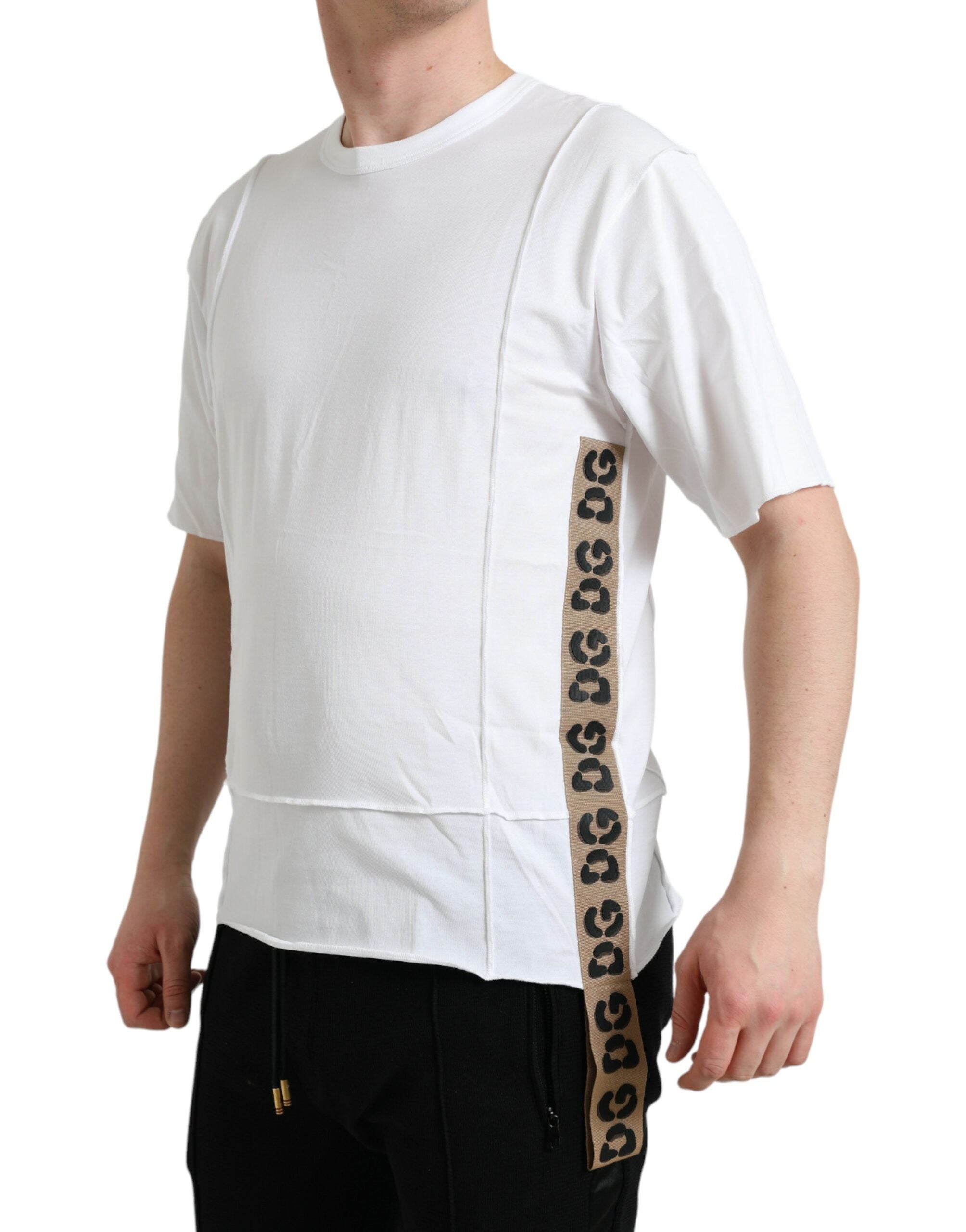 White Logo Crew Neck Short Sleeves T-shirt - ventzia