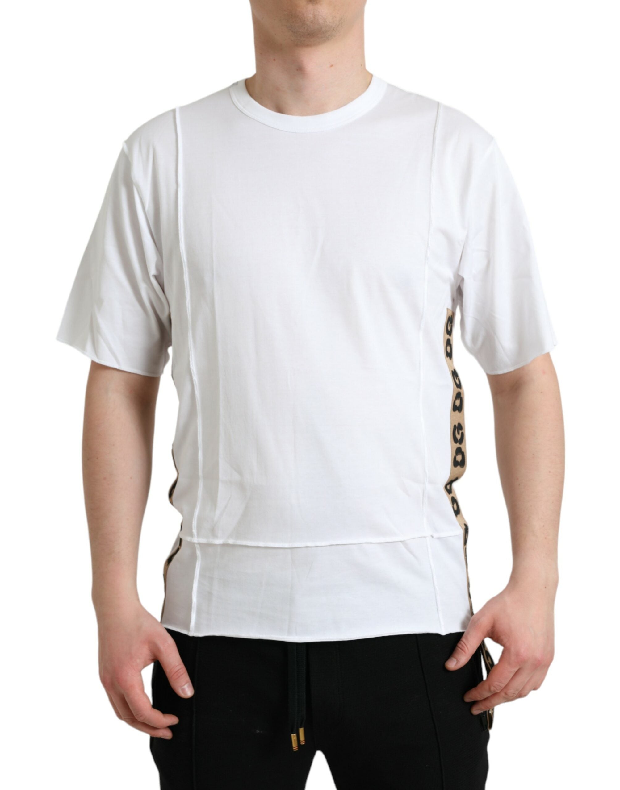 White Logo Crew Neck Short Sleeves T-shirt - ventzia