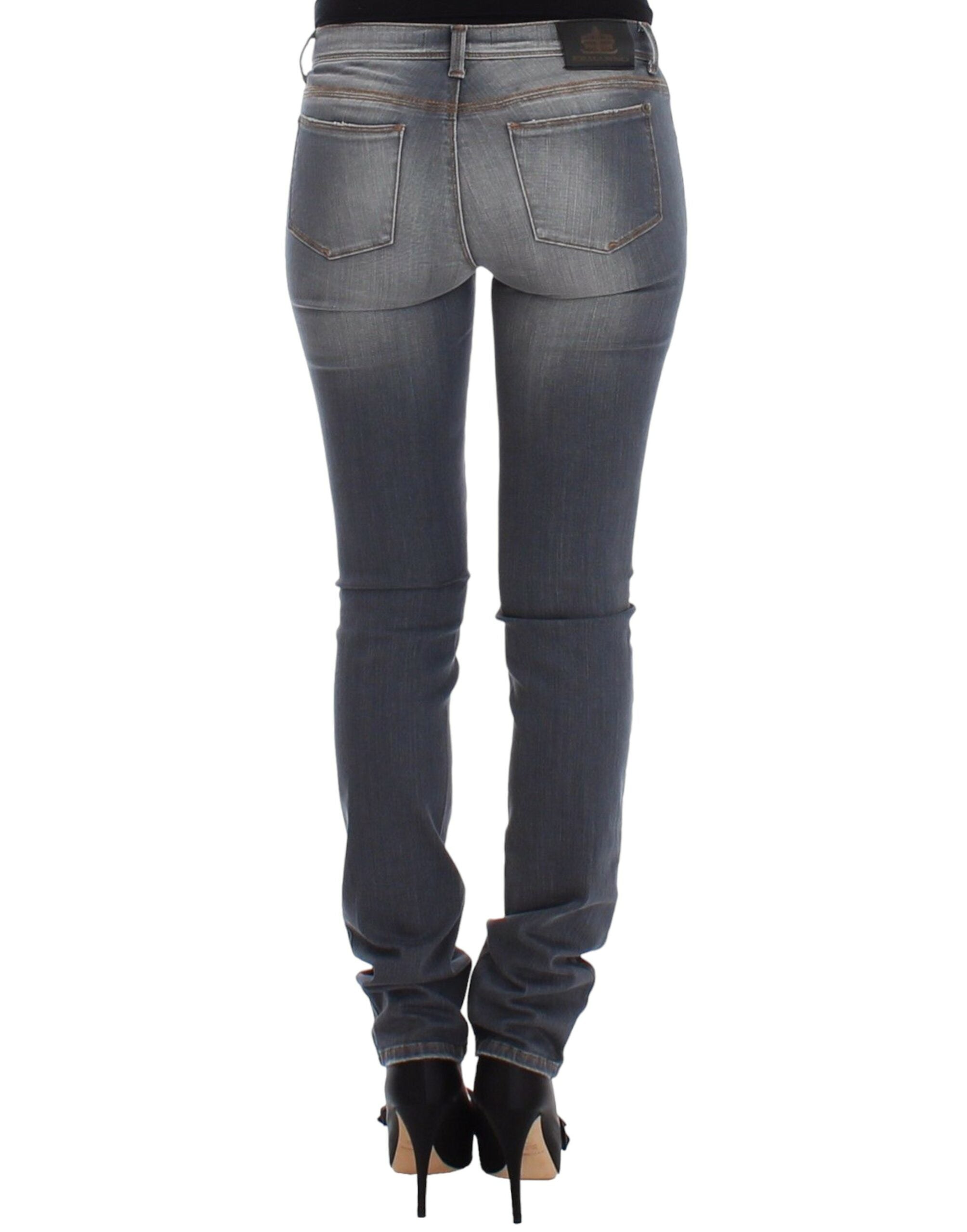 Chic Gray Slim-Fit Skinny Jeans - ventzia