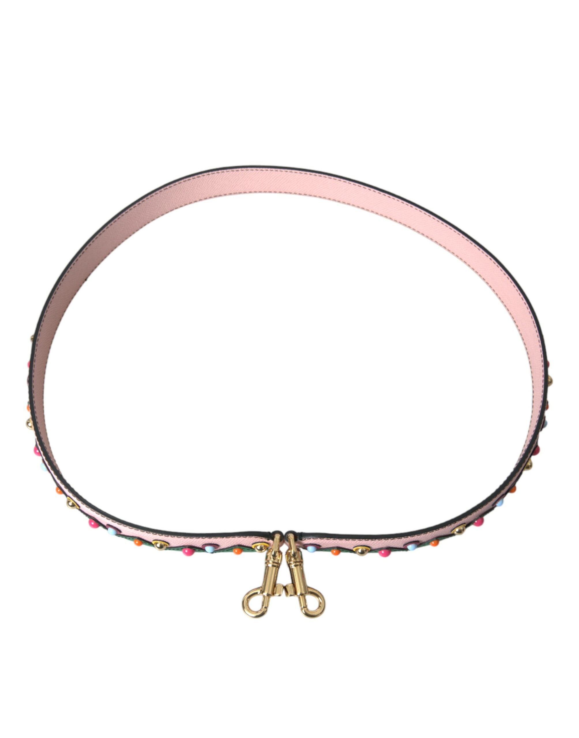 Pink Leather Handbag Accessory Shoulder Strap - ventzia