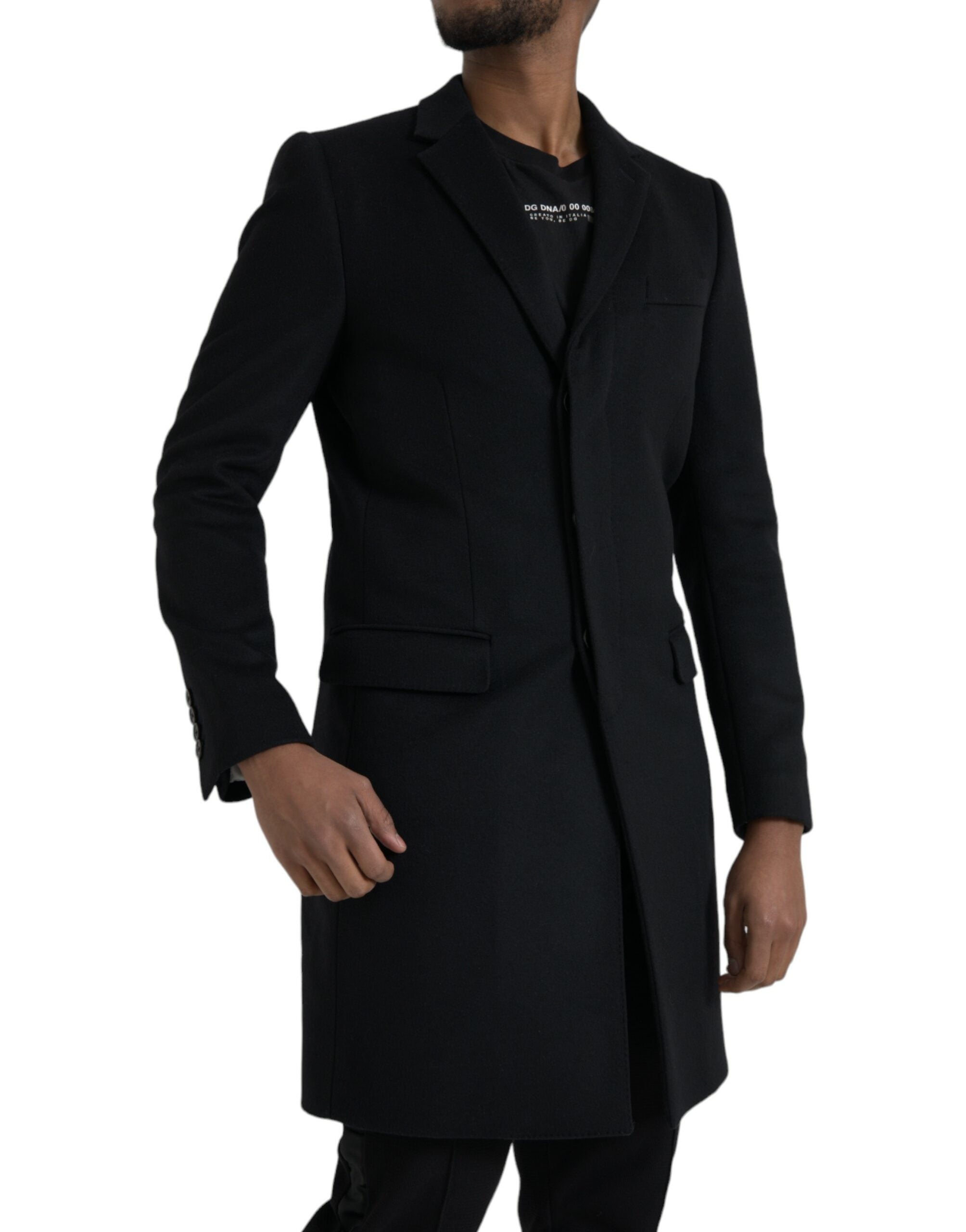 Black Single Breasted Trench Coat Jacket - ventzia