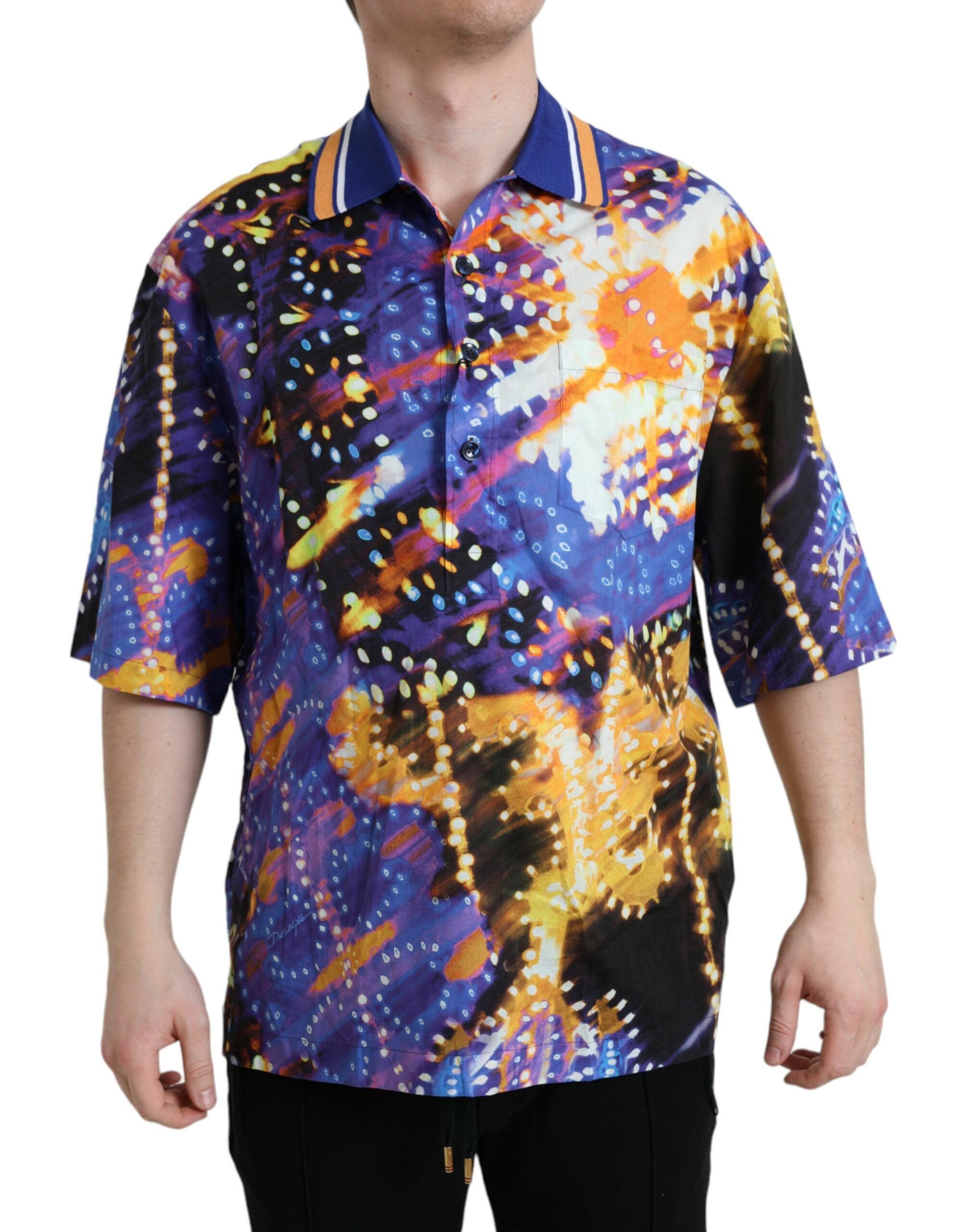 Multicolor Luminarie Print Cotton Casual Shirt - ventzia