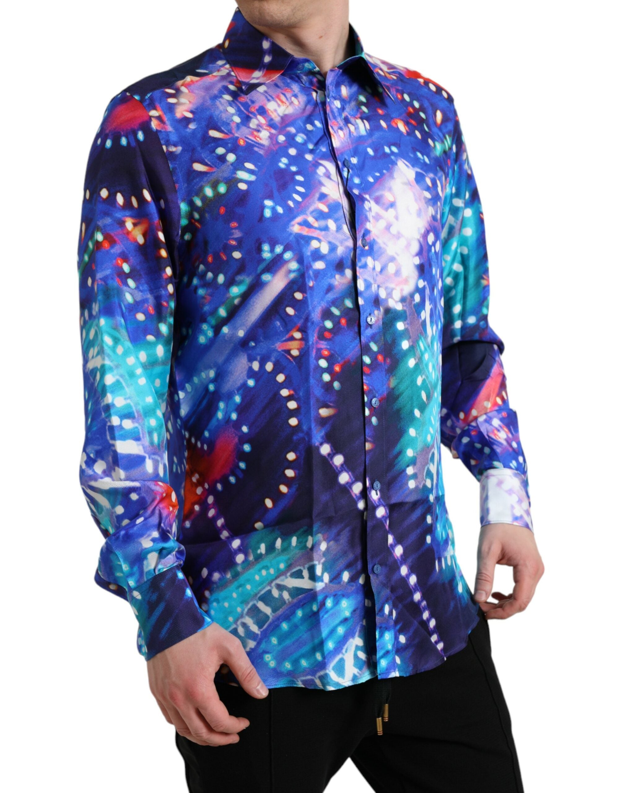 Purple Luminarie Silk Slim MARTINI Shirt - ventzia