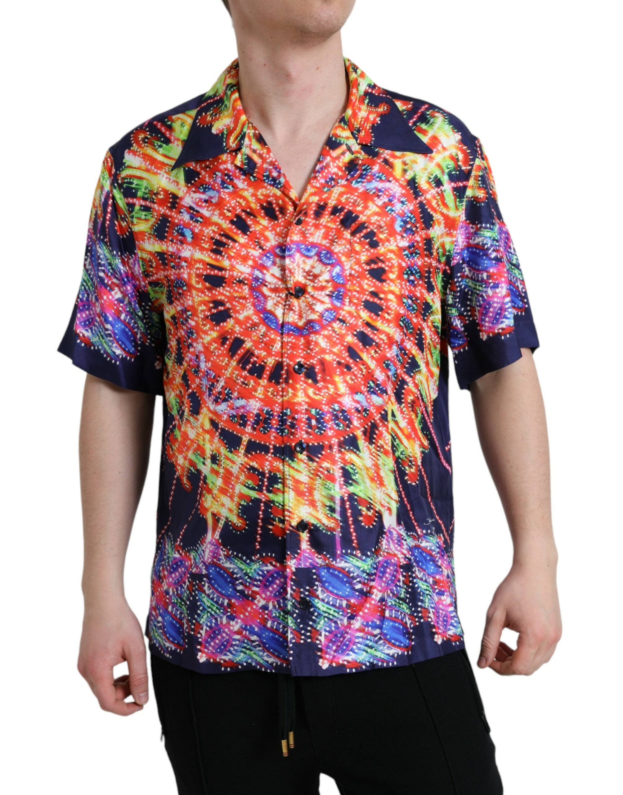 Multicolor Luminarie Silk Casual Shirt - ventzia