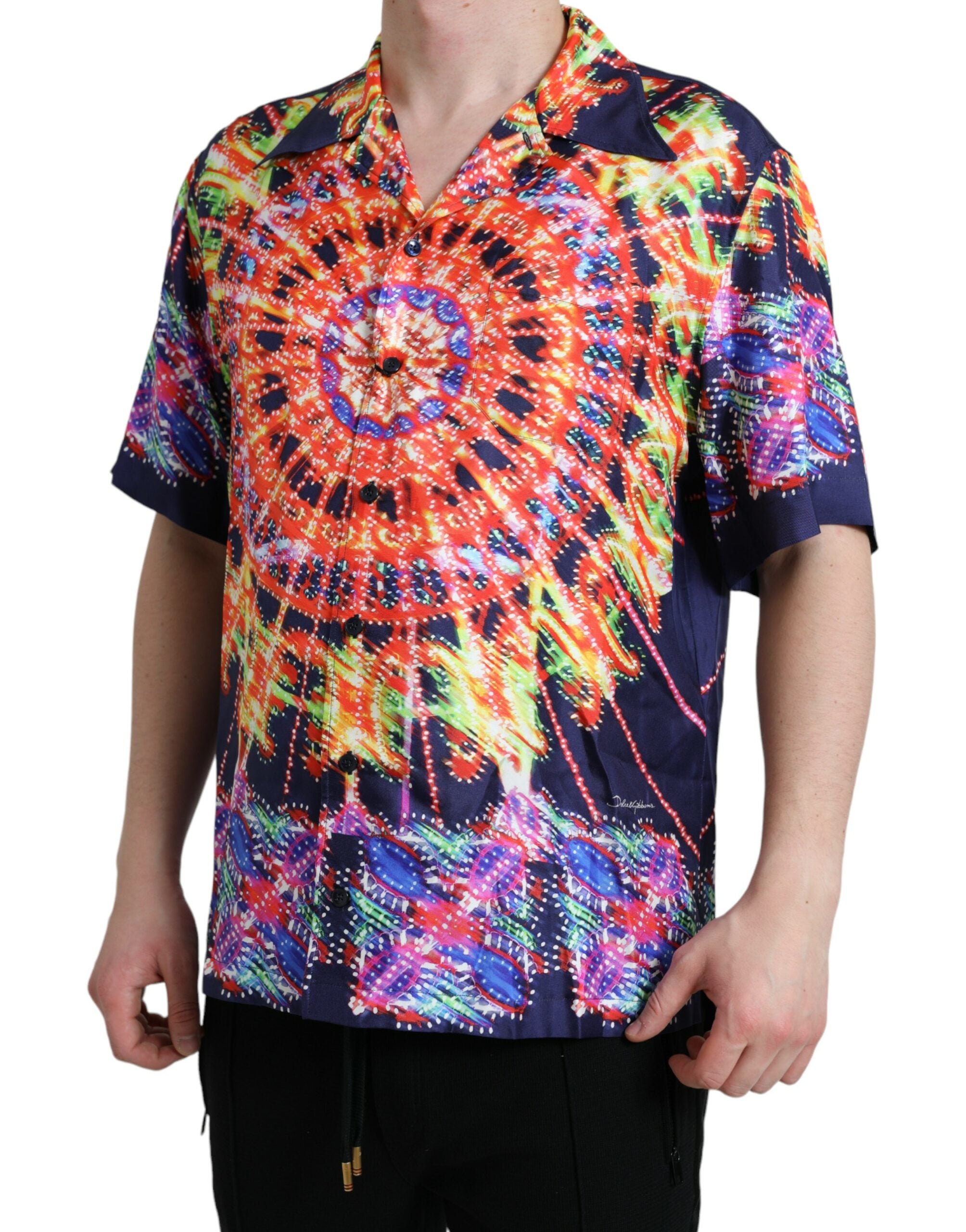Multicolor Luminarie Silk Casual Shirt - ventzia