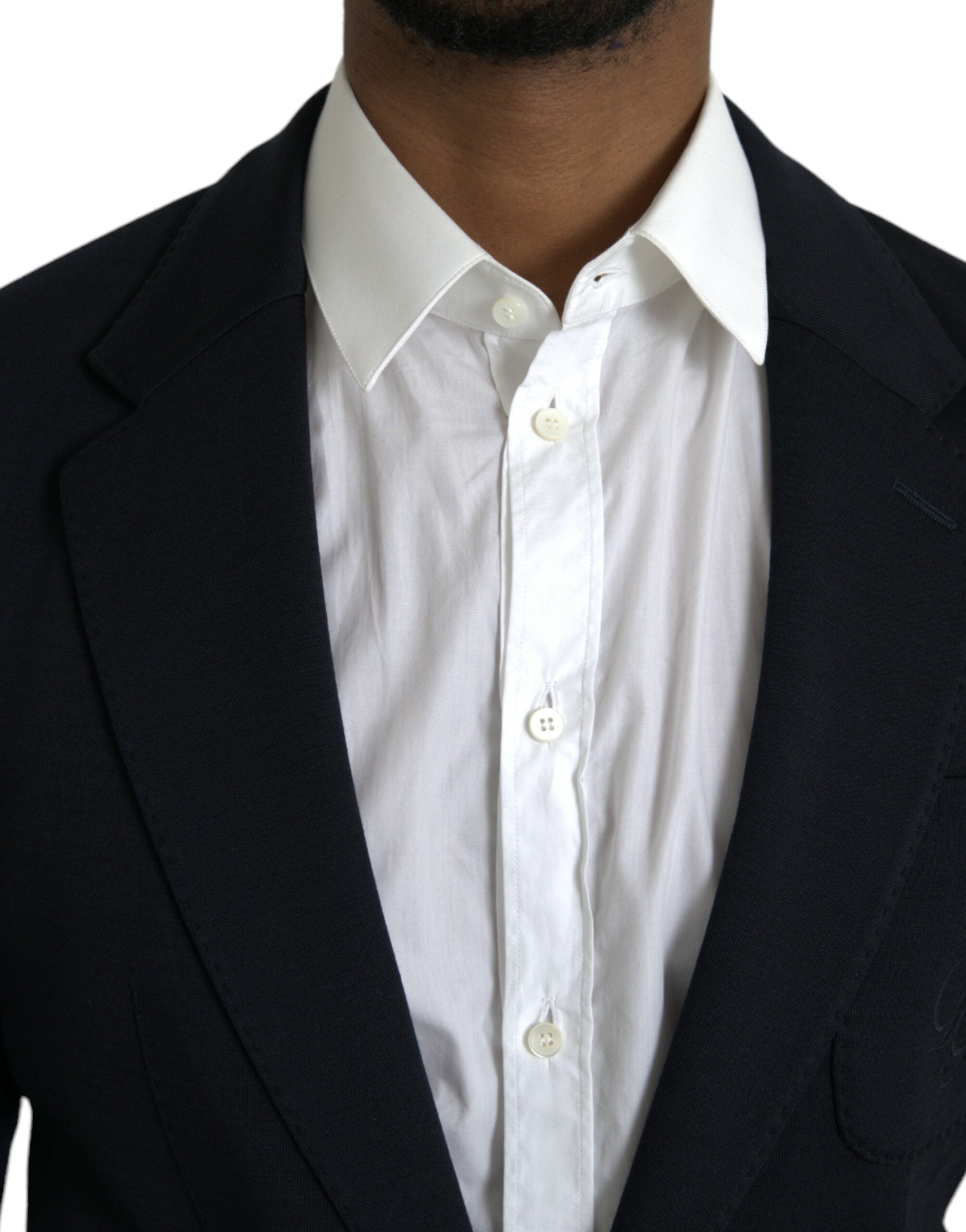 Black Wool Notch Single Breasted Coat Blazer - ventzia