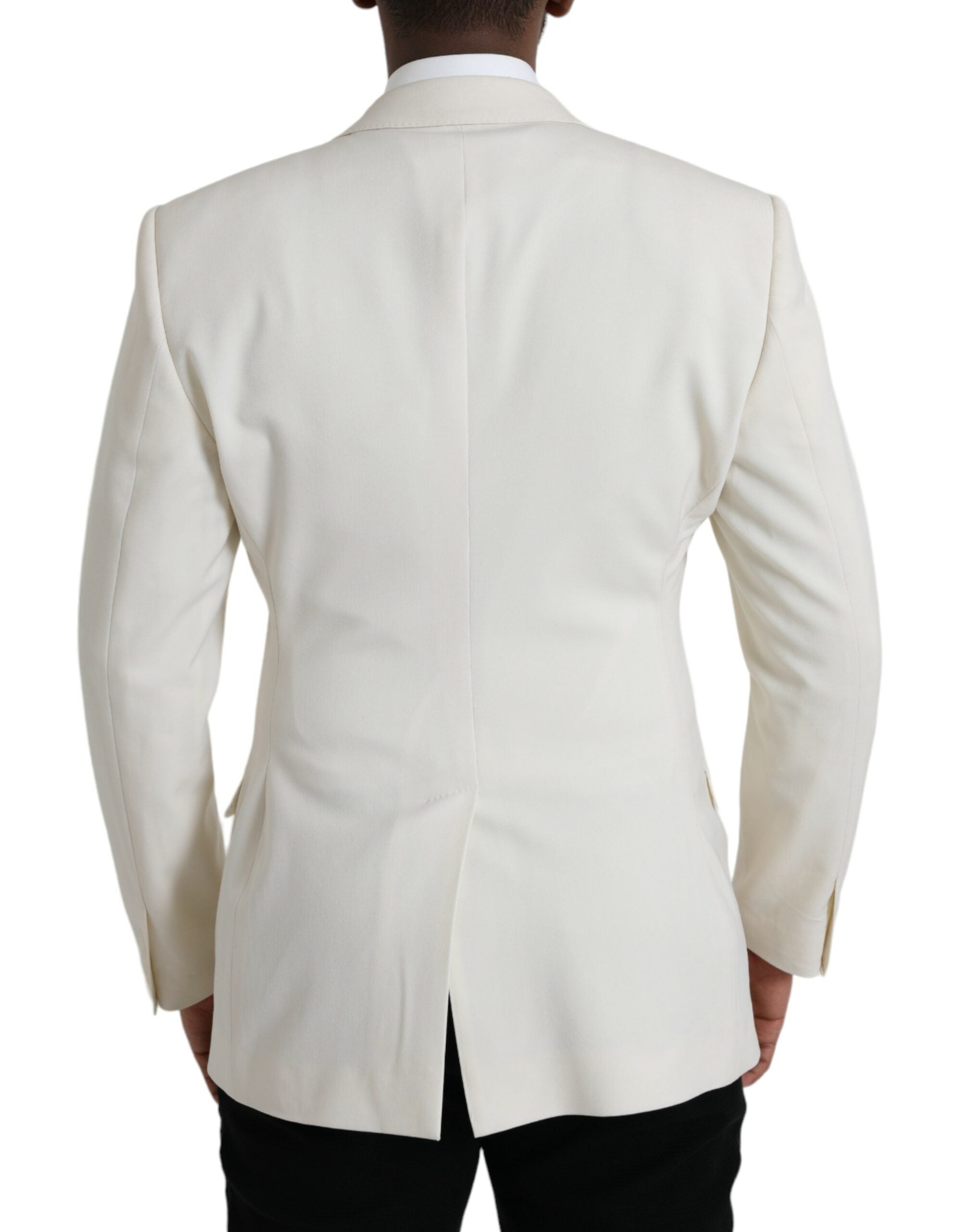 White Wool MARTINI Double Breasted Blazer - ventzia