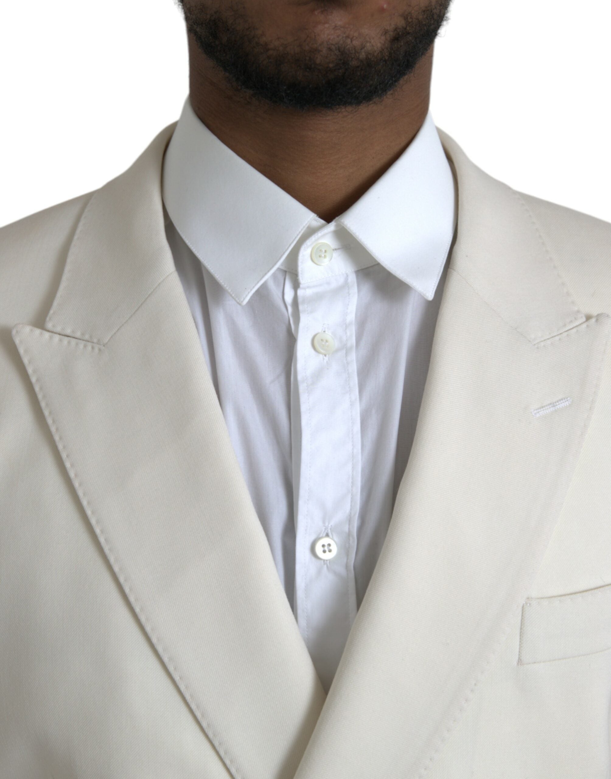 White Wool MARTINI Double Breasted Blazer - ventzia