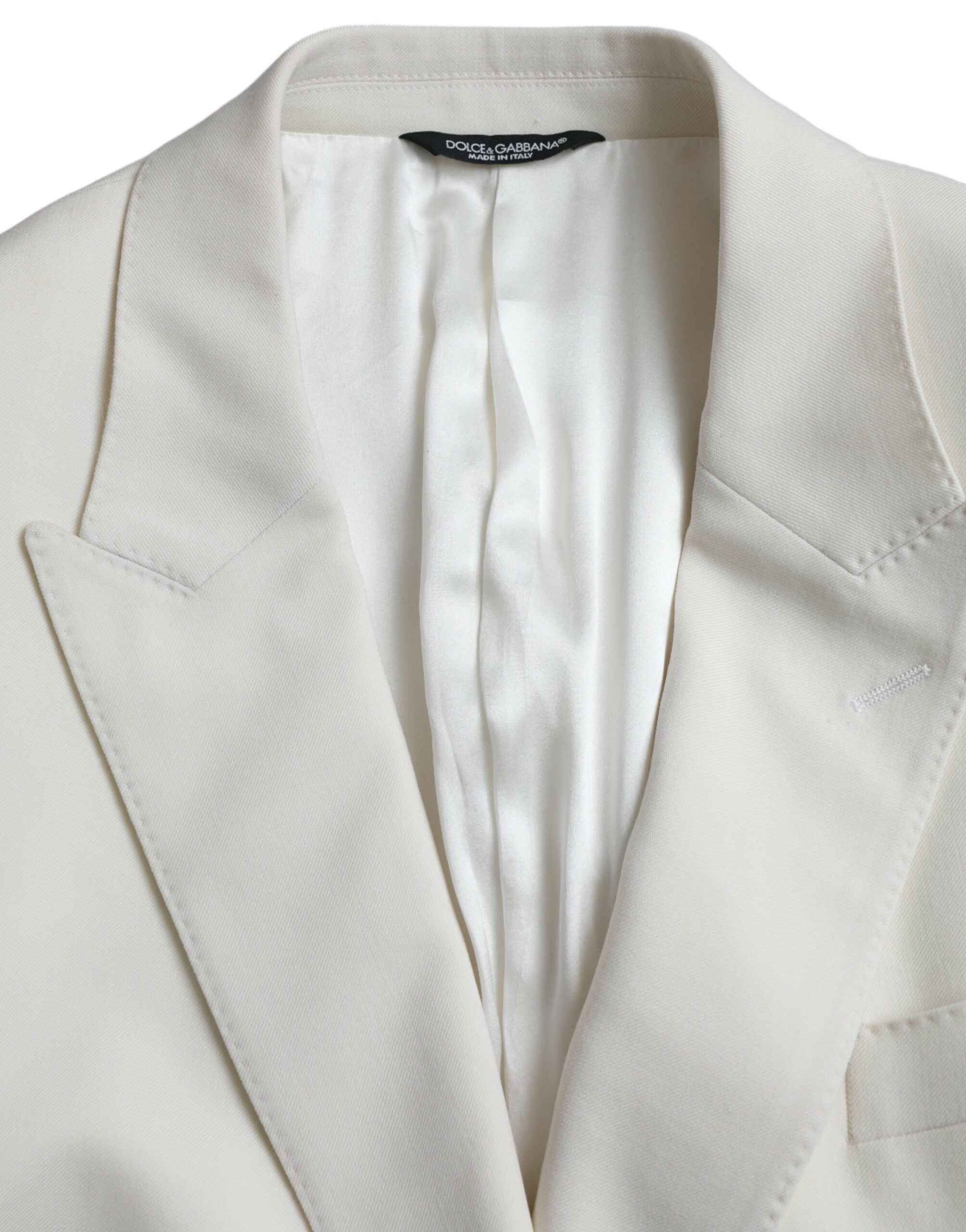 White Wool MARTINI Double Breasted Blazer - ventzia