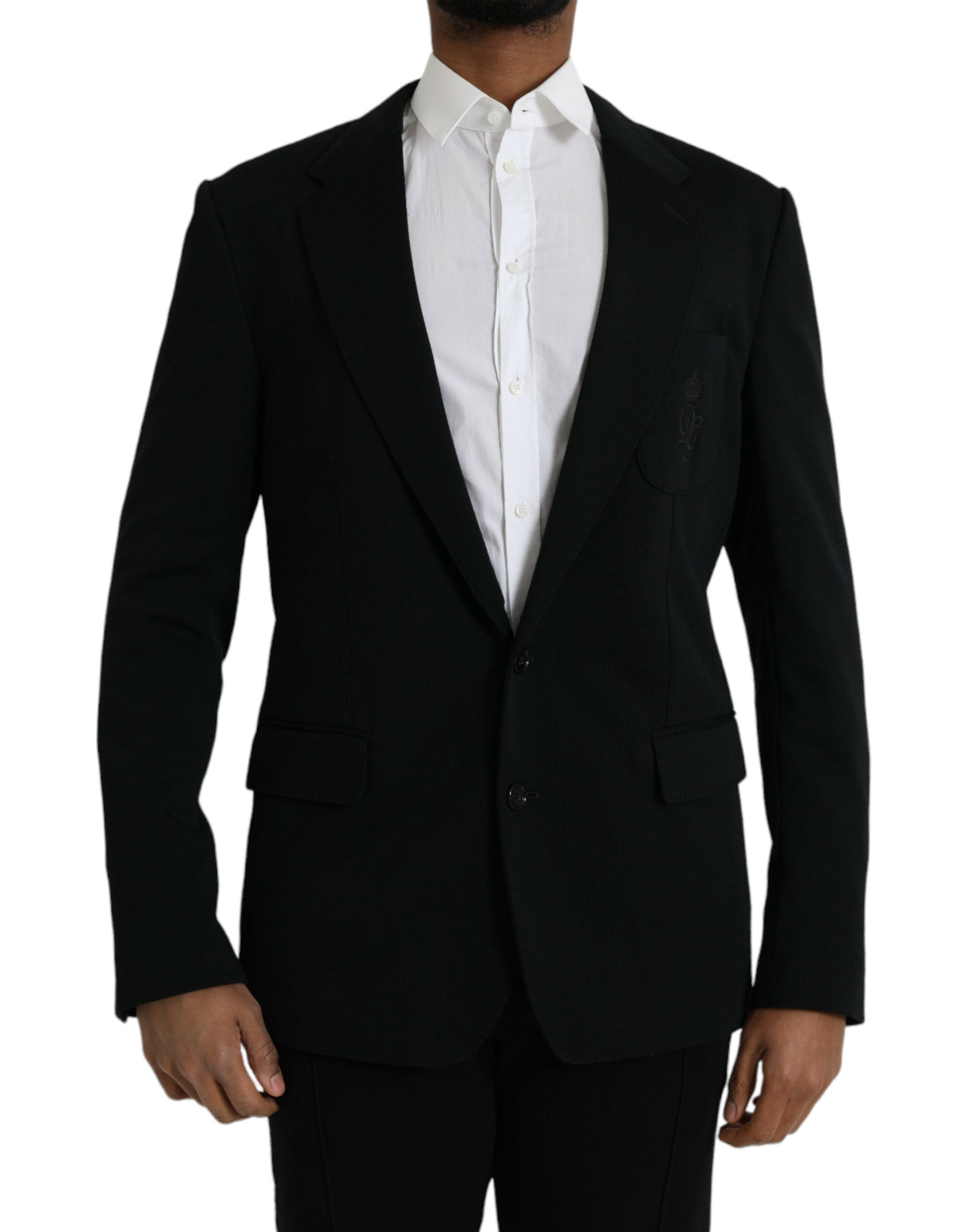 Black Wool Single Breasted Coat Blazer - ventzia