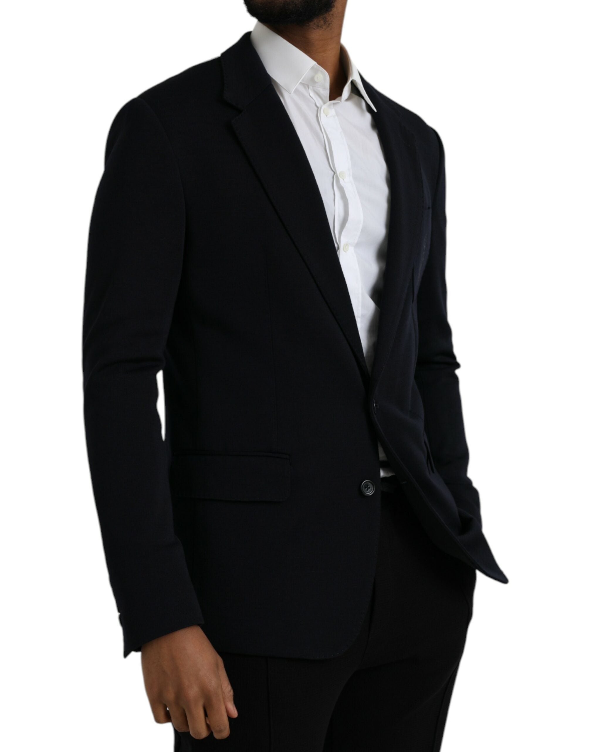 Black Wool Single Breasted Coat Blazer - ventzia