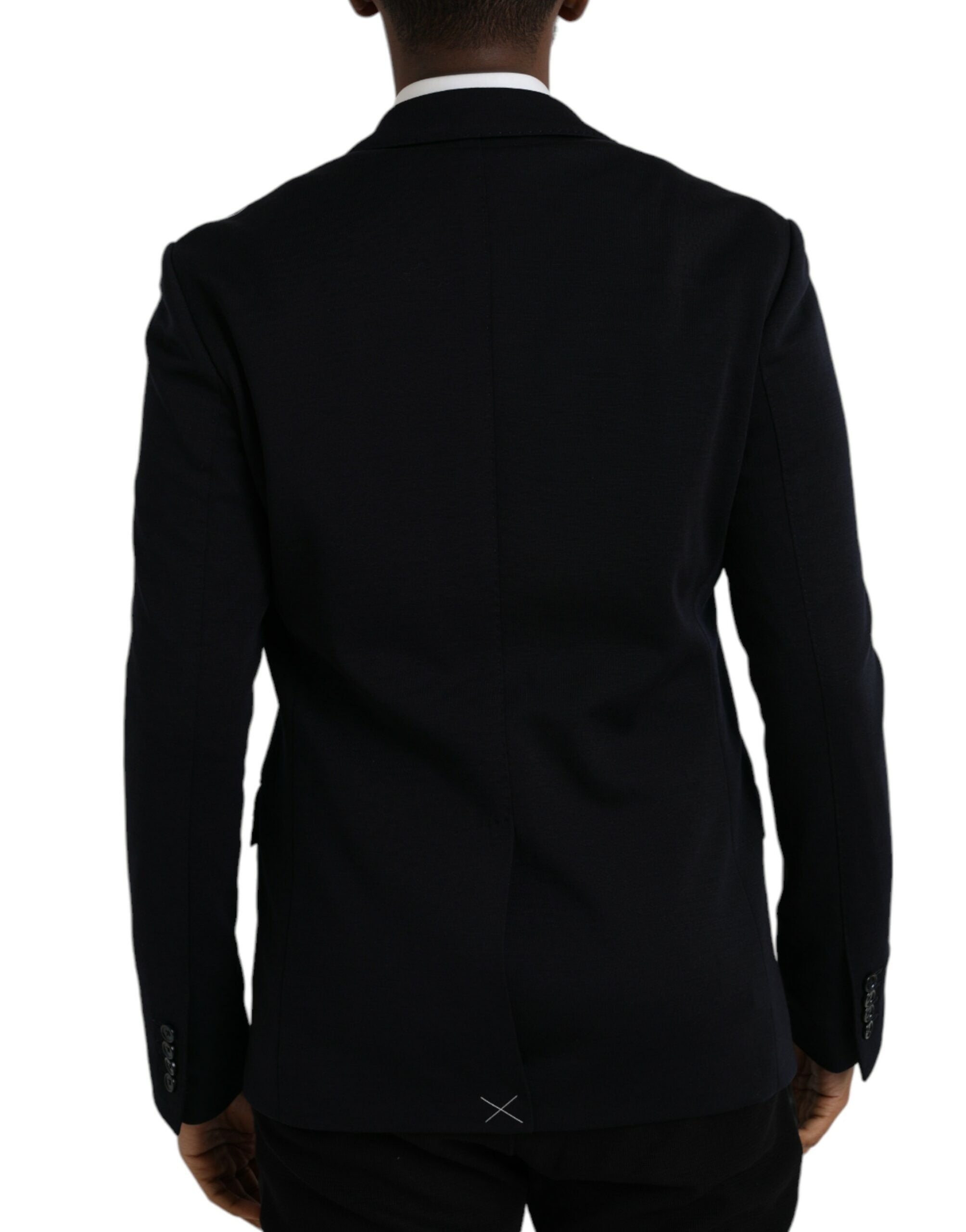 Black Wool Single Breasted Coat Blazer - ventzia