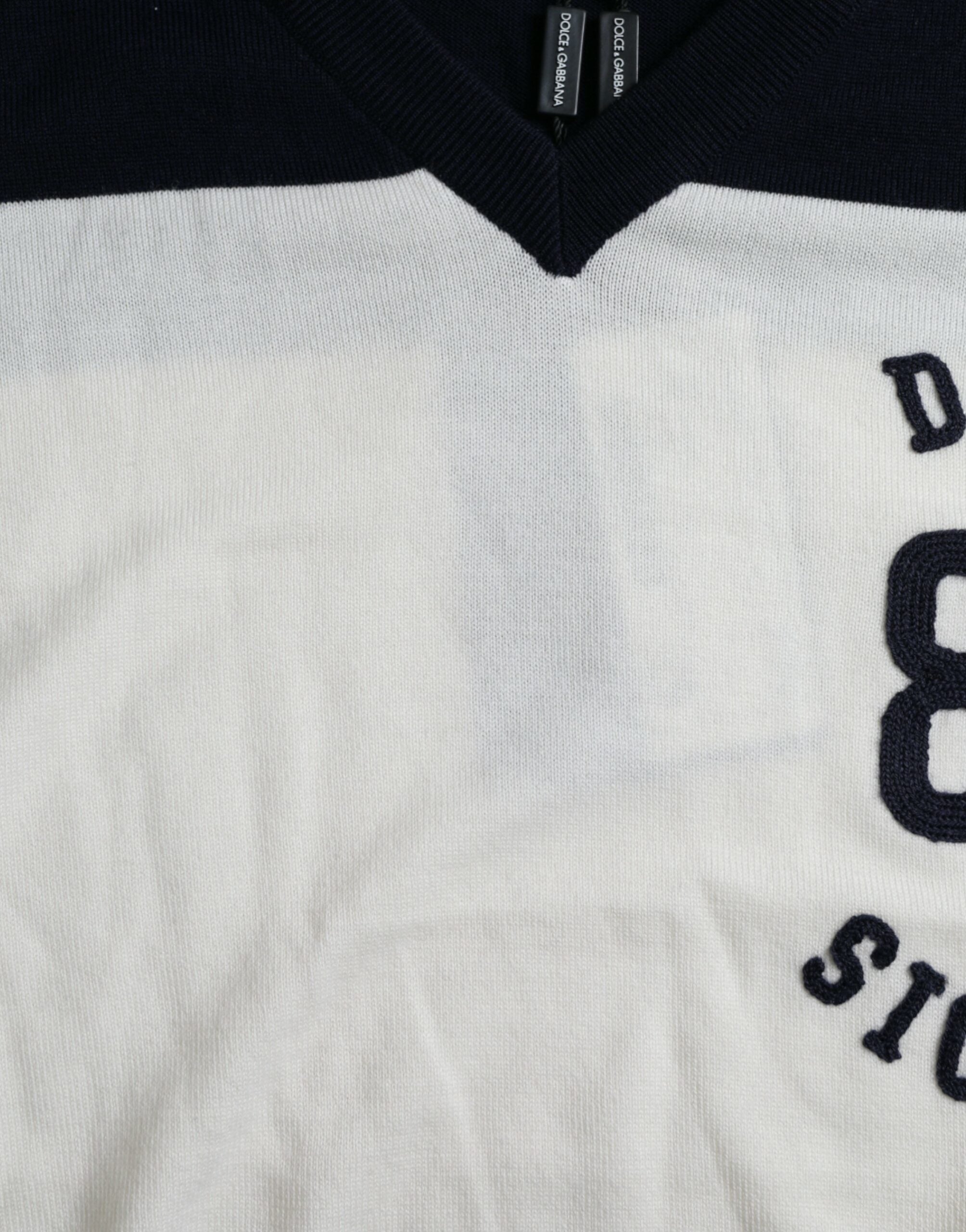 White Black SICILIA Henley Shirt Pullover Sweater - ventzia