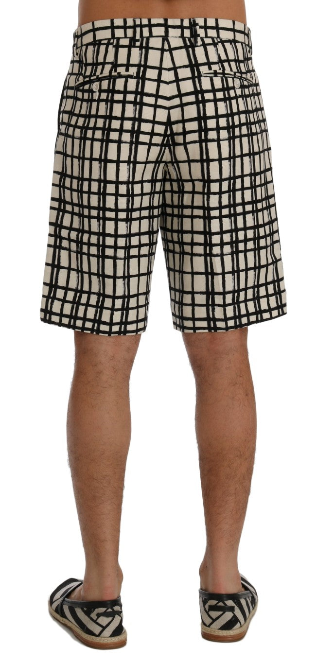 Elegant Striped Cotton-Linen Shorts - ventzia