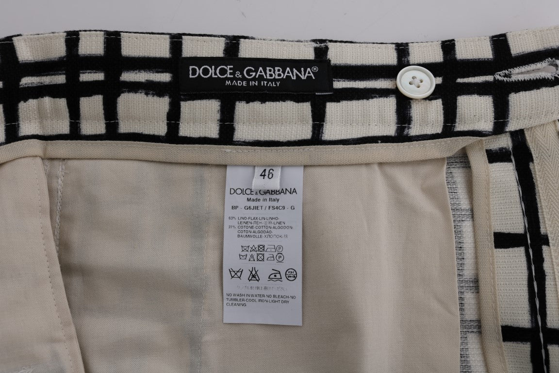 Elegant Striped Cotton-Linen Shorts - ventzia