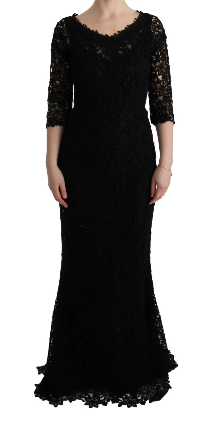 Elegant Black Sheath Dress with Silk Lining - ventzia
