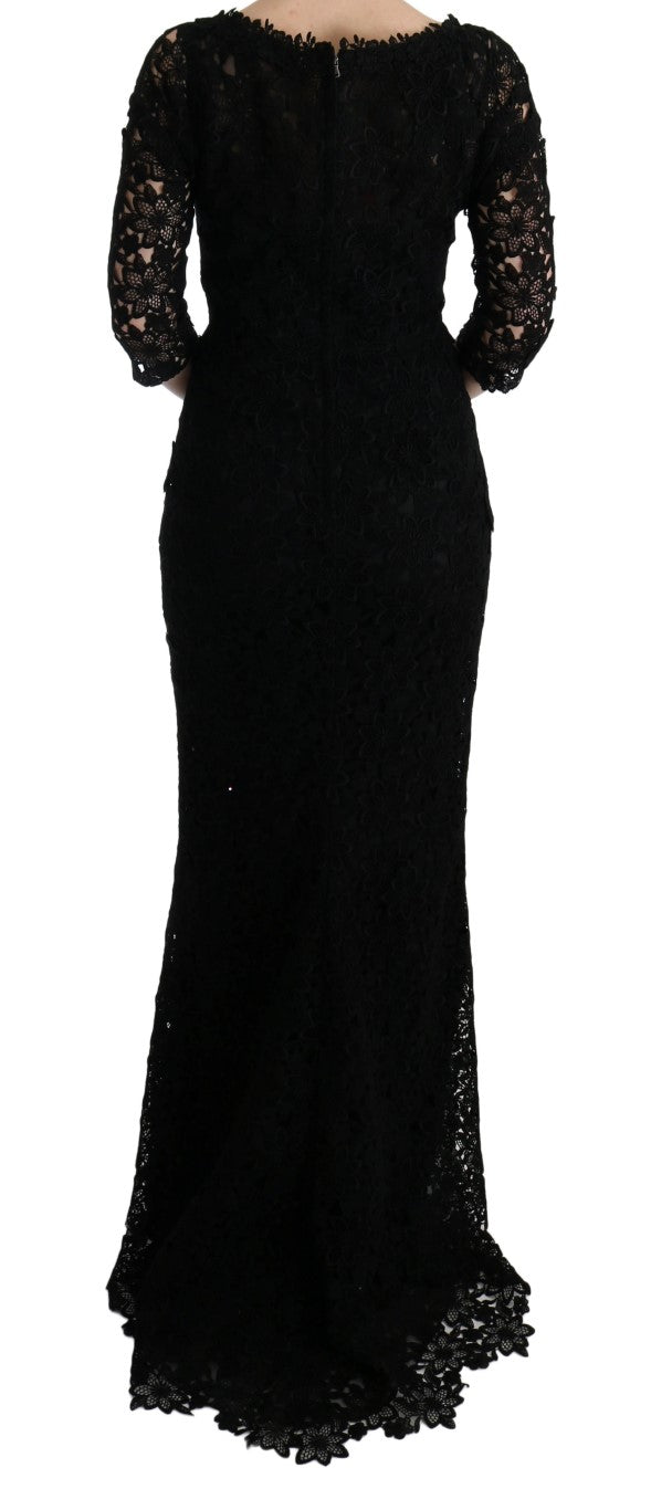 Elegant Black Sheath Dress with Silk Lining - ventzia