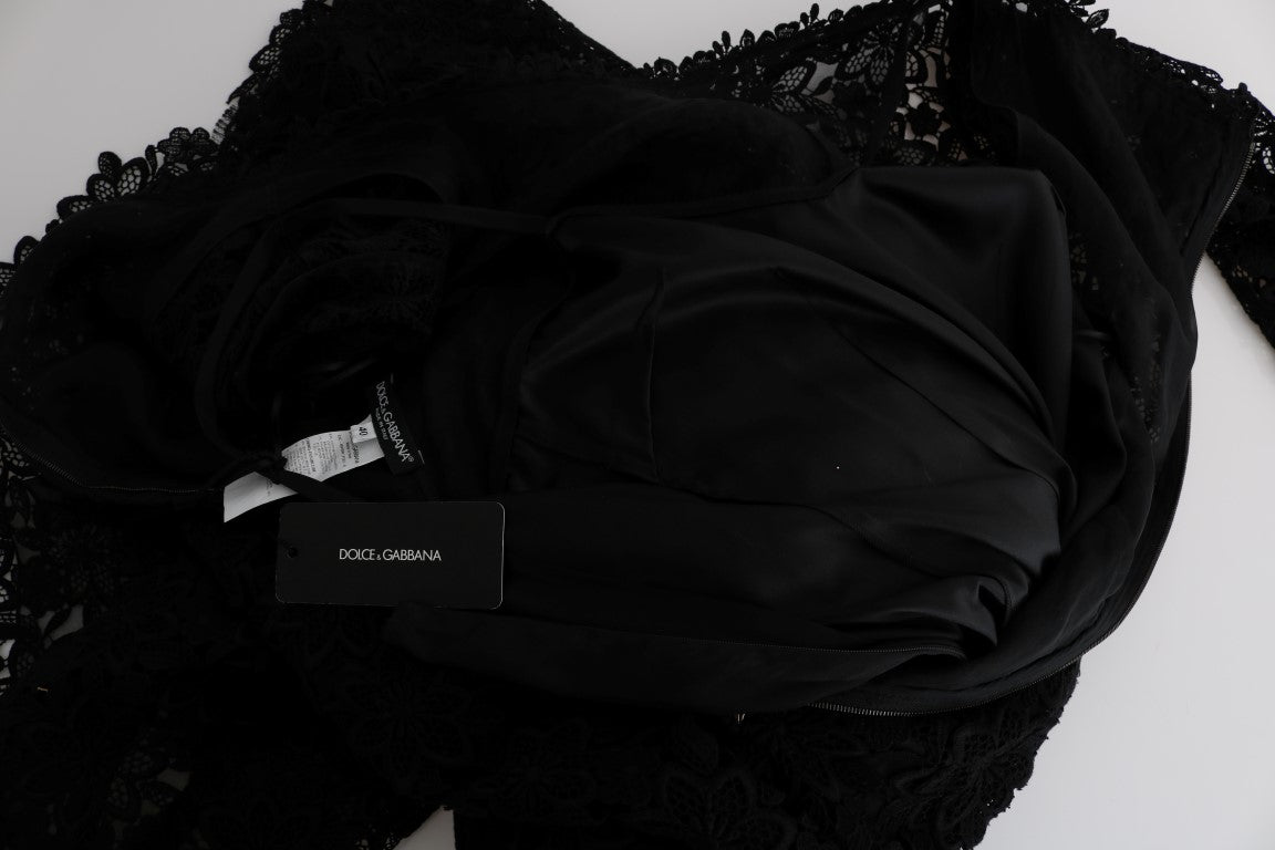 Elegant Black Sheath Dress with Silk Lining - ventzia