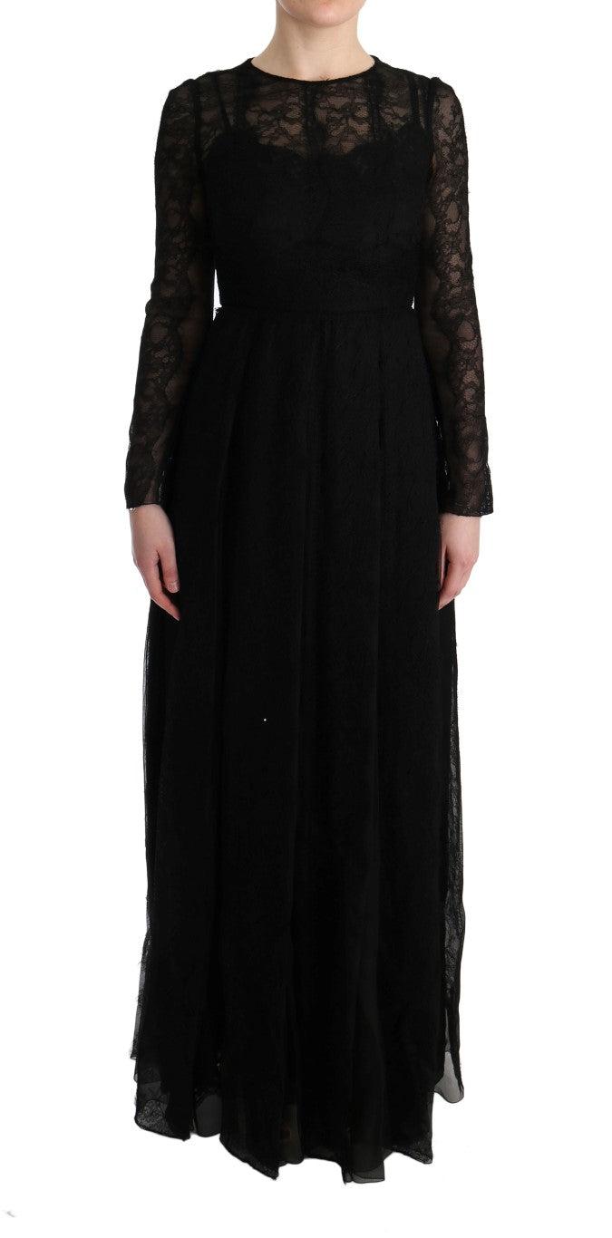 Elegant Black Sheath Long Sleeve Dress - ventzia